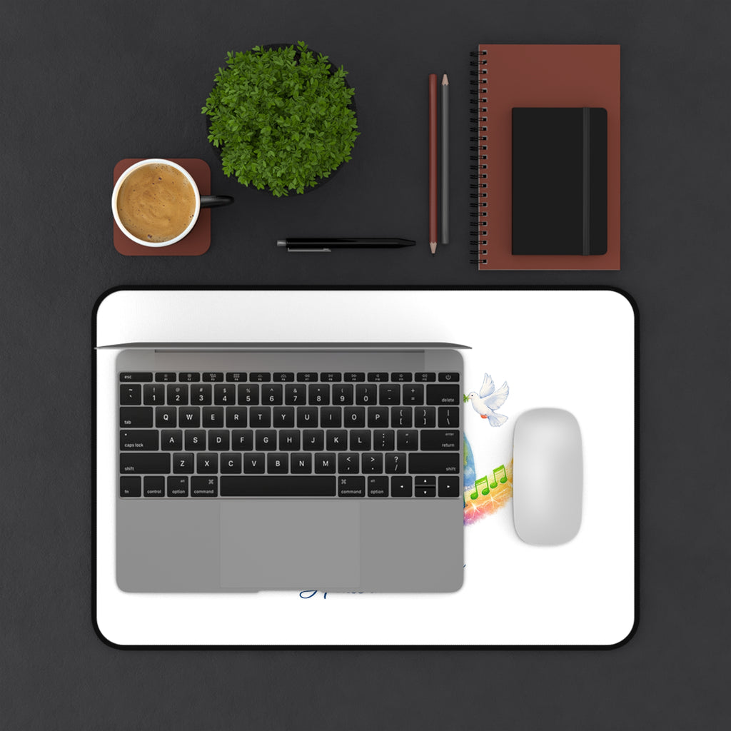 Radiate Peace Desk Mat — Inspirational Quote Desk Pad