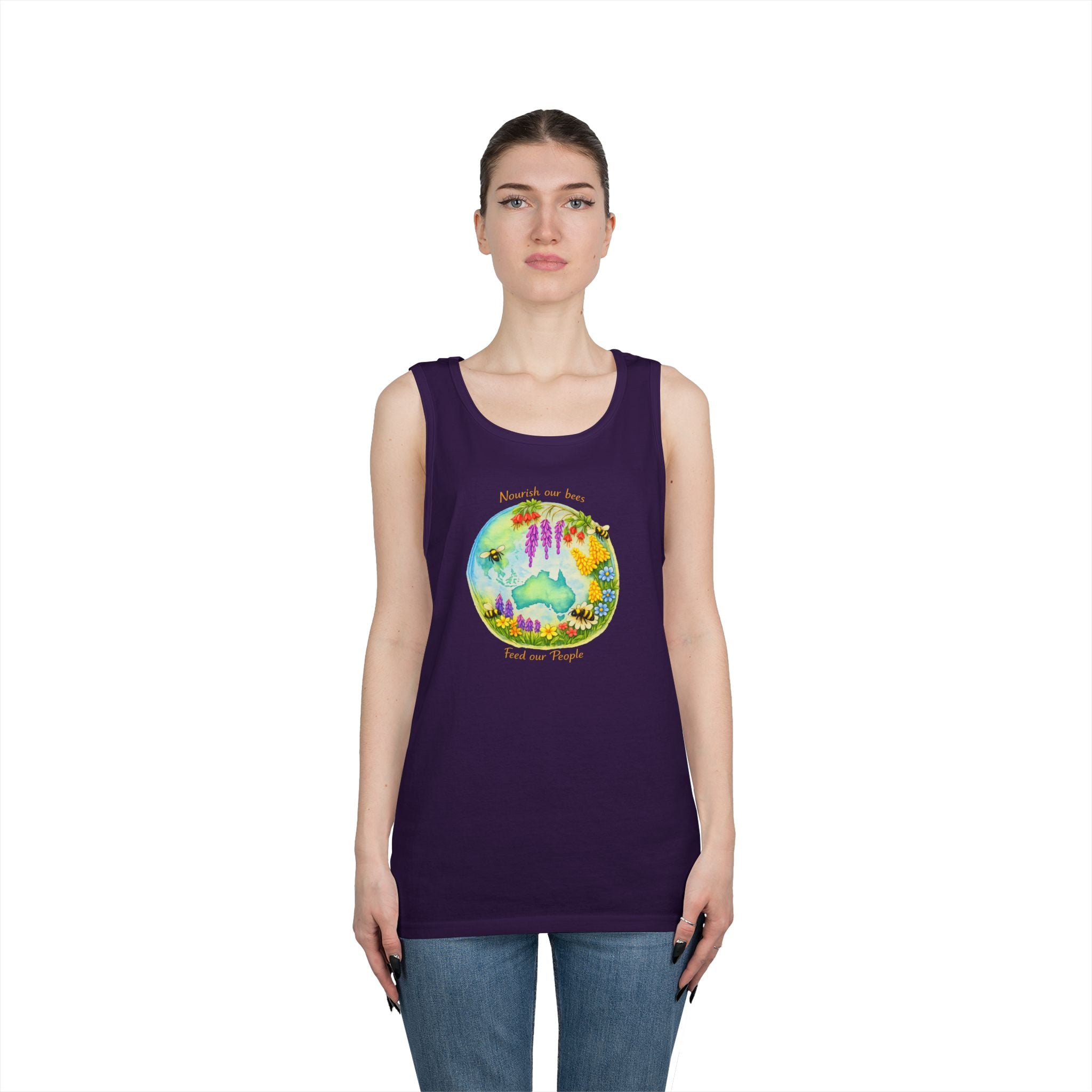 Nature Lover Tank Top — "Breathe in the Ocean, Feel the Waves" Watercolor Sea Life Design
