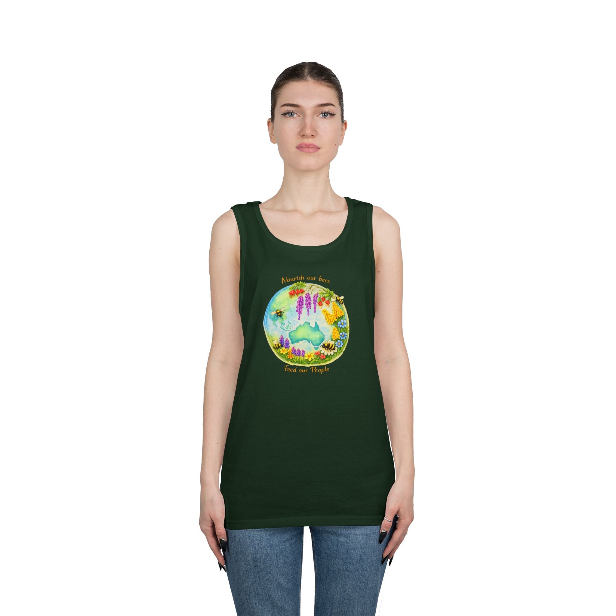 Nature Lover Tank Top — "Breathe in the Ocean, Feel the Waves" Watercolor Sea Life Design