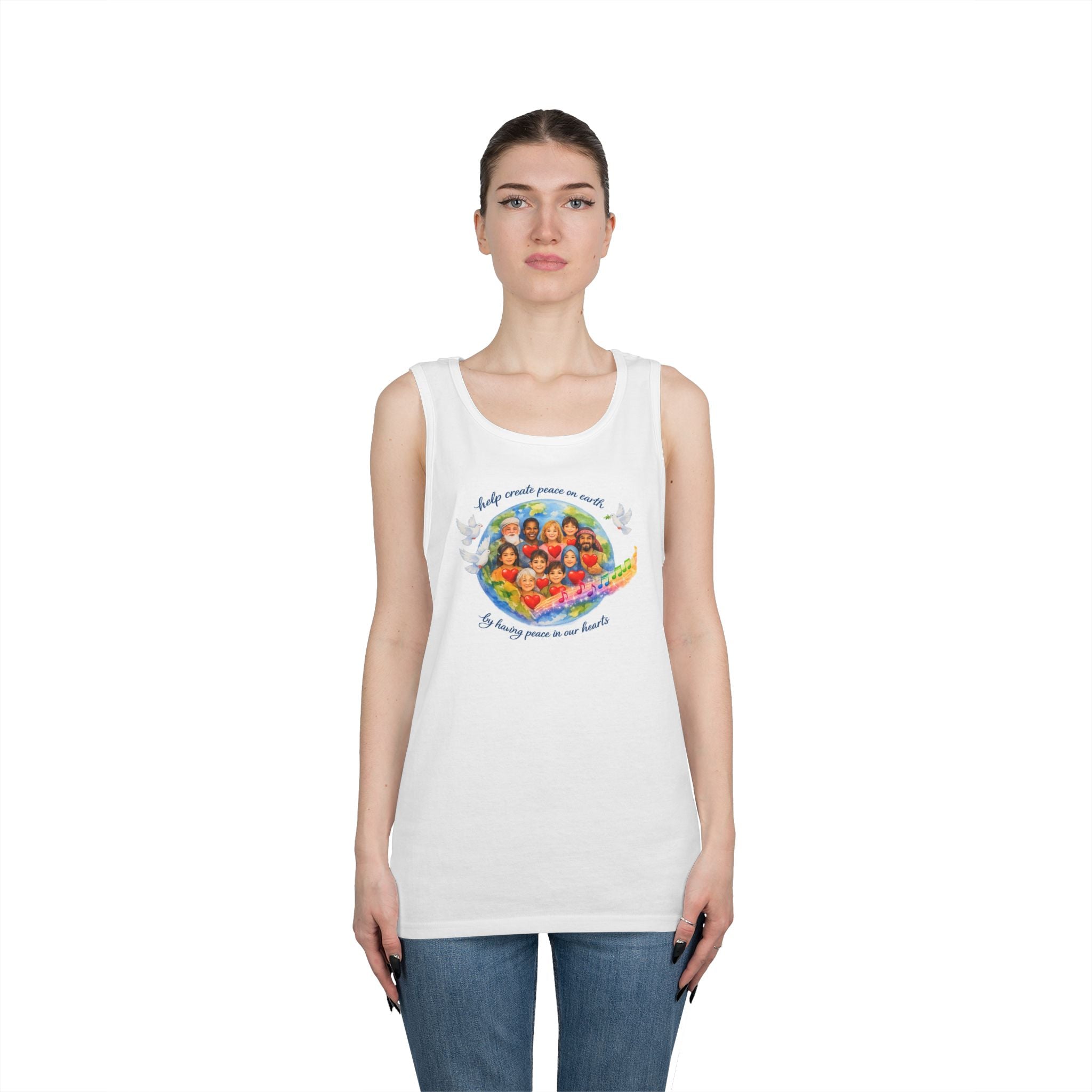 Peace on earth Tank Top — "Helping Others" Inspirational Graphic Tank