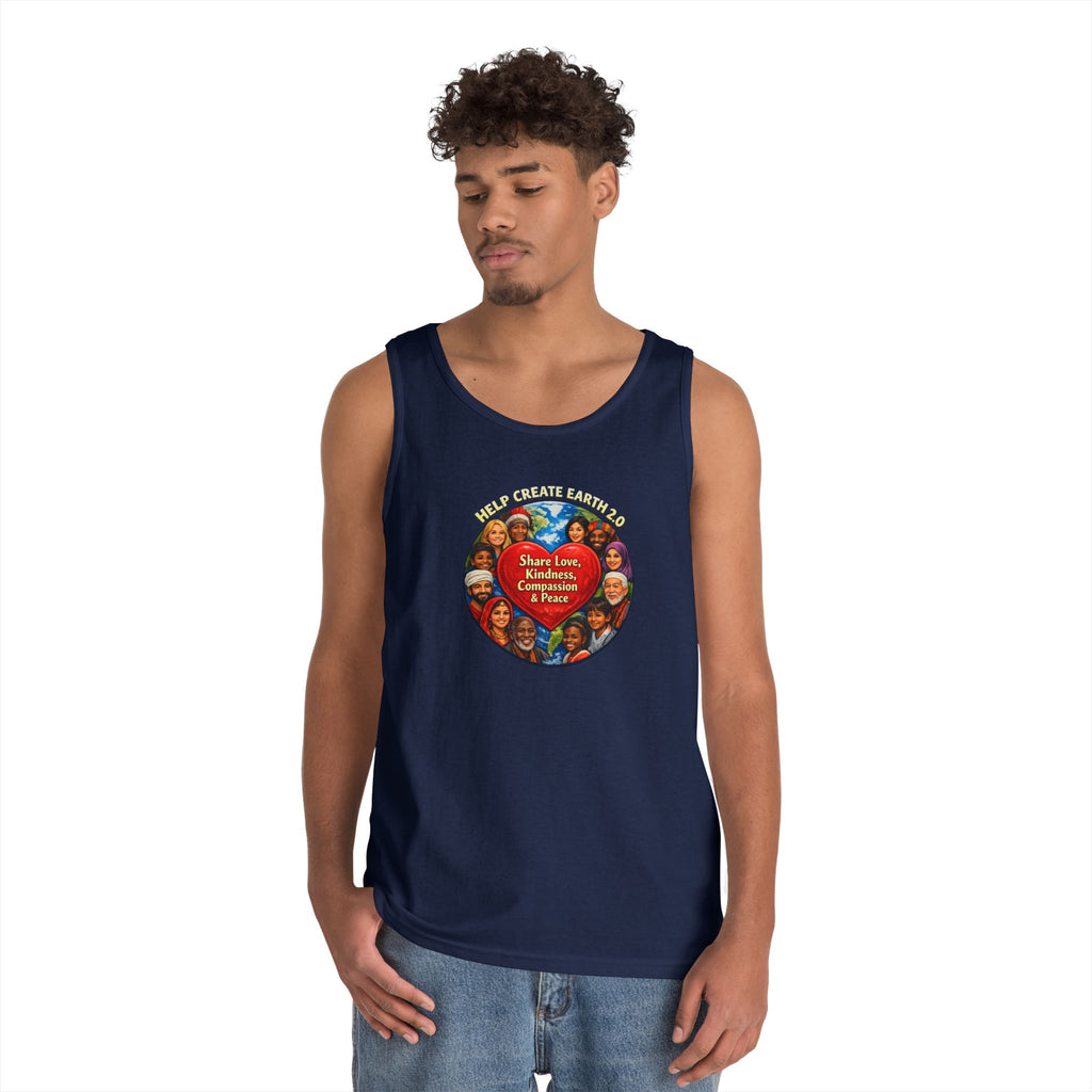 Peace & Kindness Tank Top — "Share Love, Kindness, Compassion & Peace" Graphic