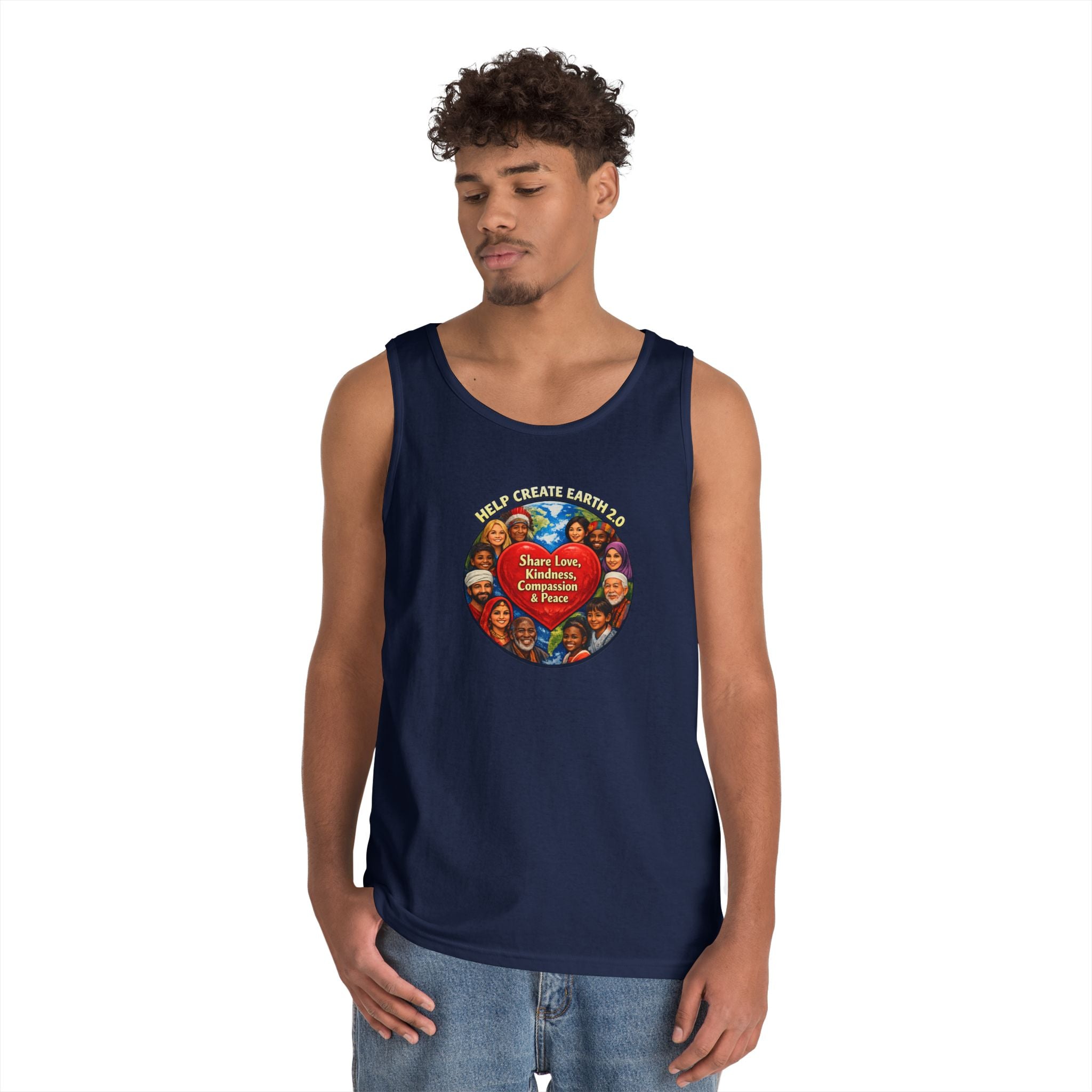Peace & Kindness Tank Top — "Share Love, Kindness, Compassion & Peace" Graphic