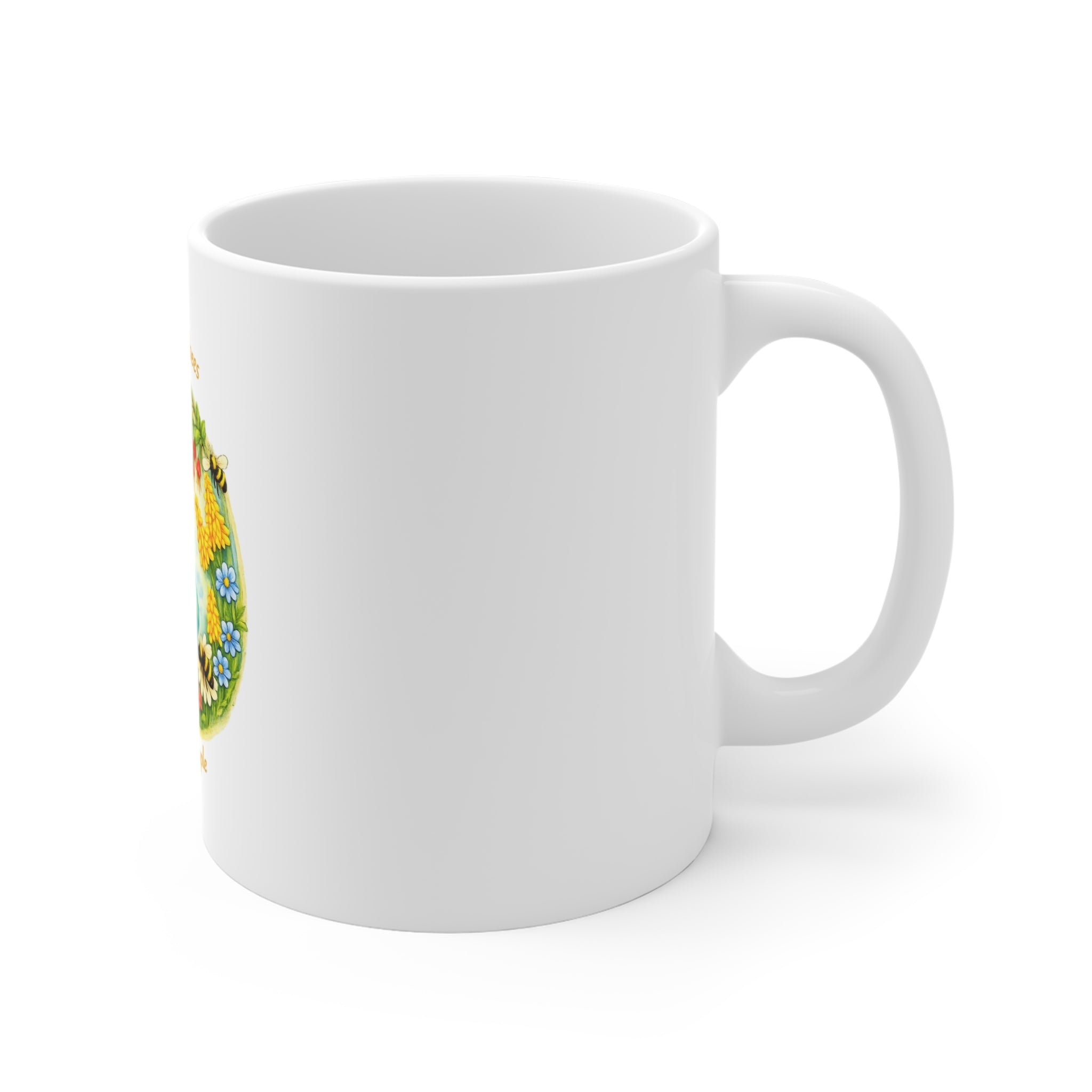 Mug — "Nourish Our Bees, Feed Our People" Australia Floral Bee Conservation Coffee Mug