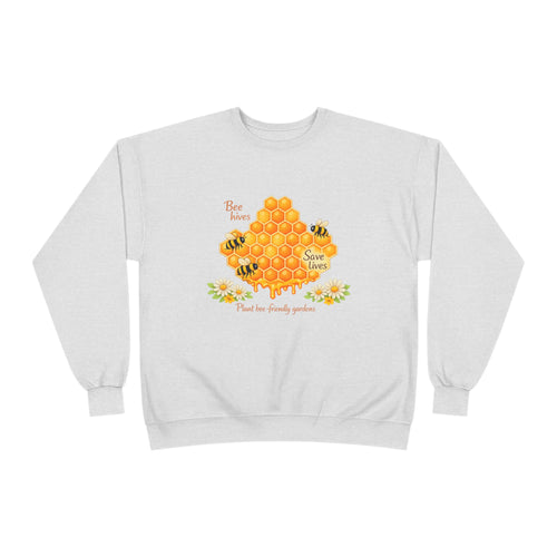 Bee Hive Sweatshirt – Save the Bees Honeycomb Floral Crewneck