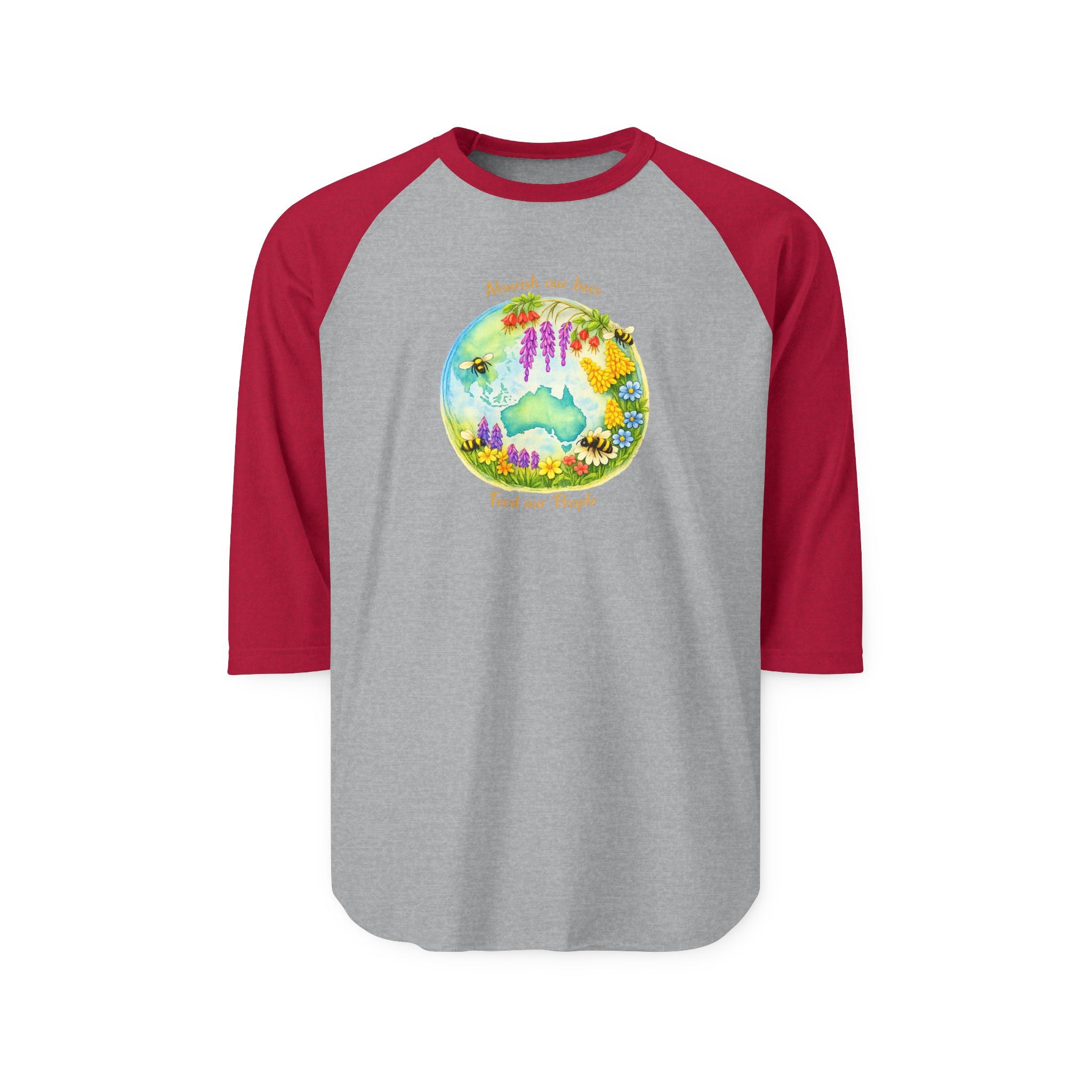 Peaceful Nature Baseball Tee - feed our pollinators