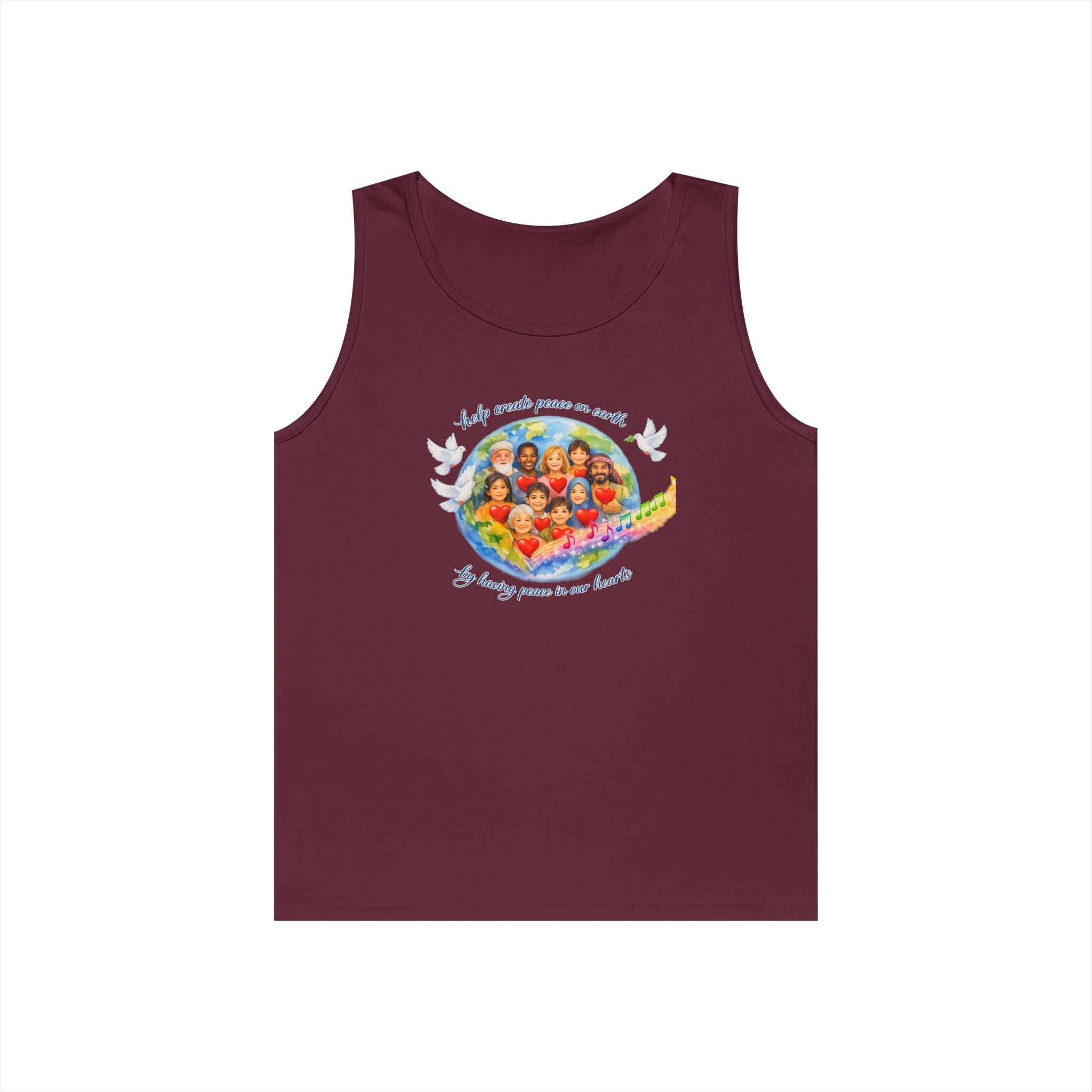 Peace on earth Tank Top — "Helping Others" Inspirational Graphic Tank