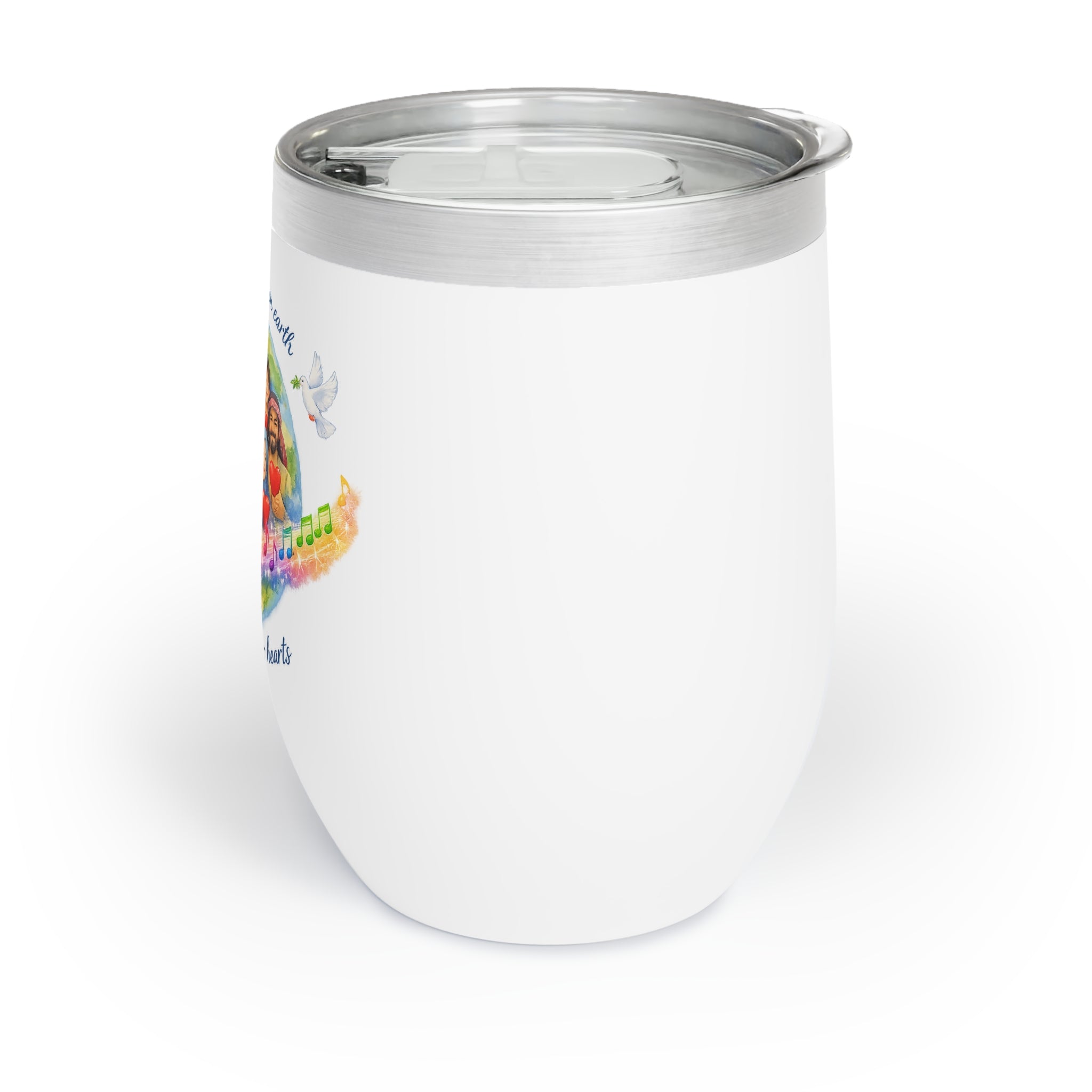 Chill Wine Tumbler — 'Radiate Peace' Stainless Wine Tumbler