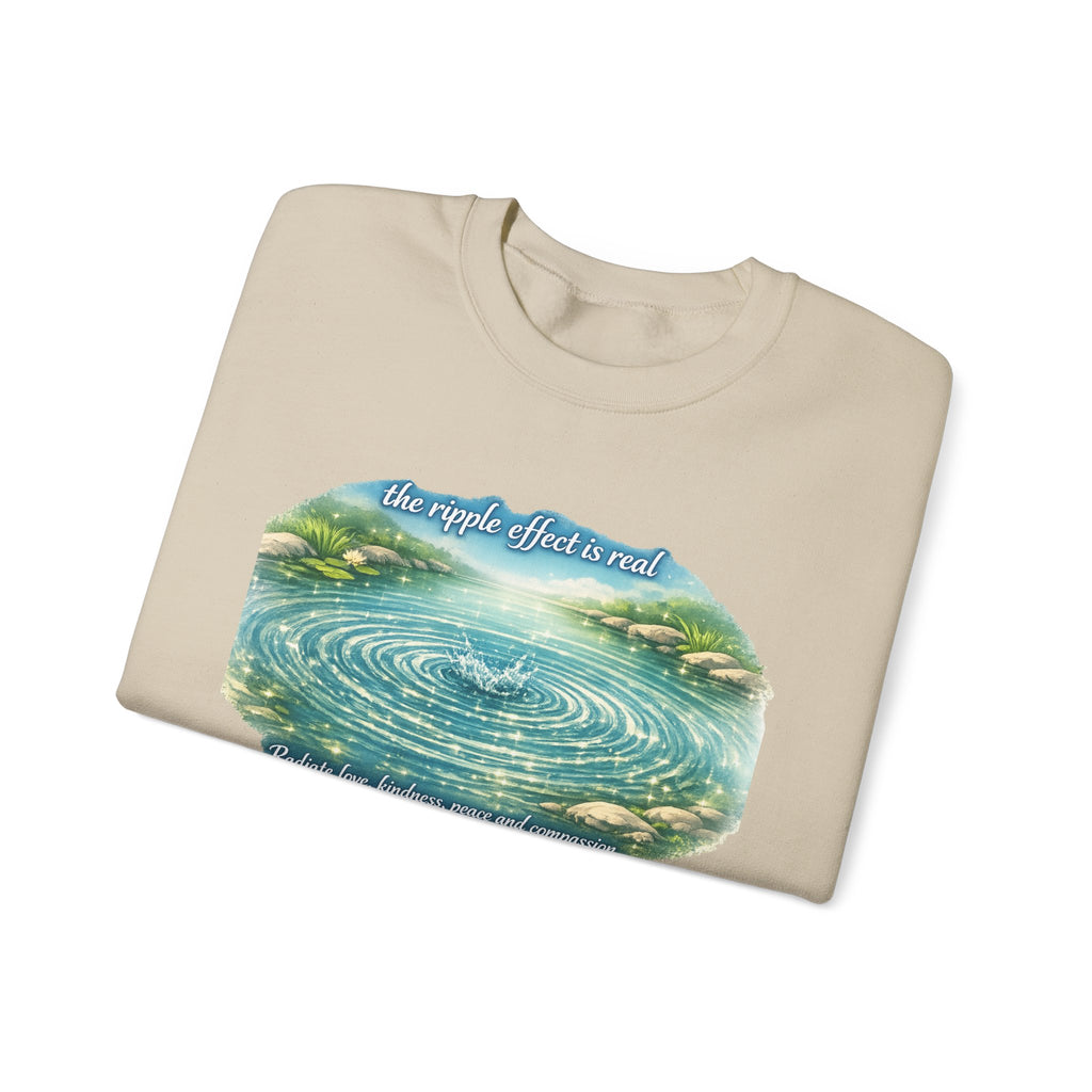Ripple Effect Crewneck Sweatshirt — Scenic Lake Ripple Design