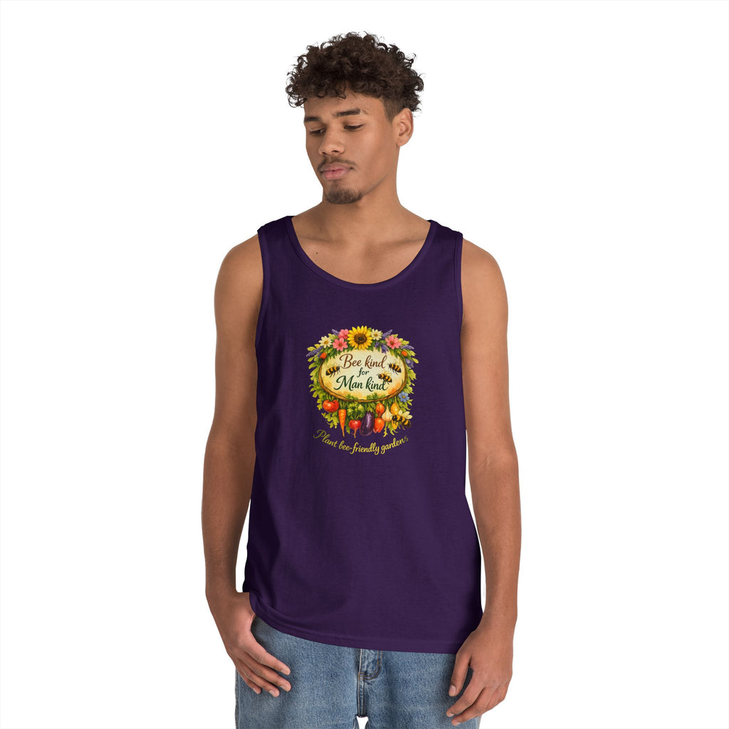Sunflower Harvest Tank Top — "Bee Kind to mankind" Floral Summer Shirt