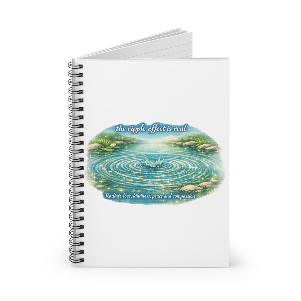 Inspirational Ripple Effect Spiral Notebook – Ruled Journal for Gratitude & Mindfulness