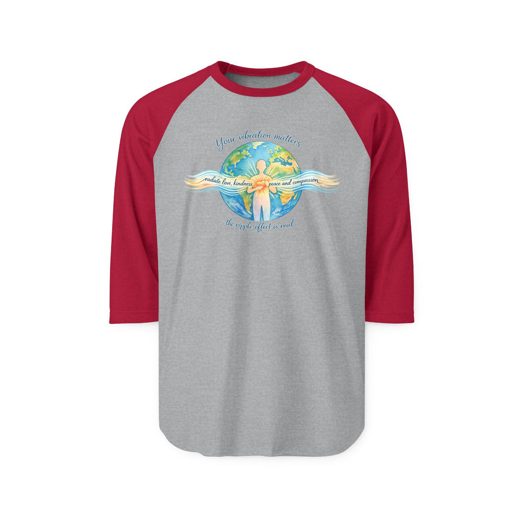 Vibrate Peace Raglan Shirt — Radiate Peace, Love & Kindness 3/4 Sleeve