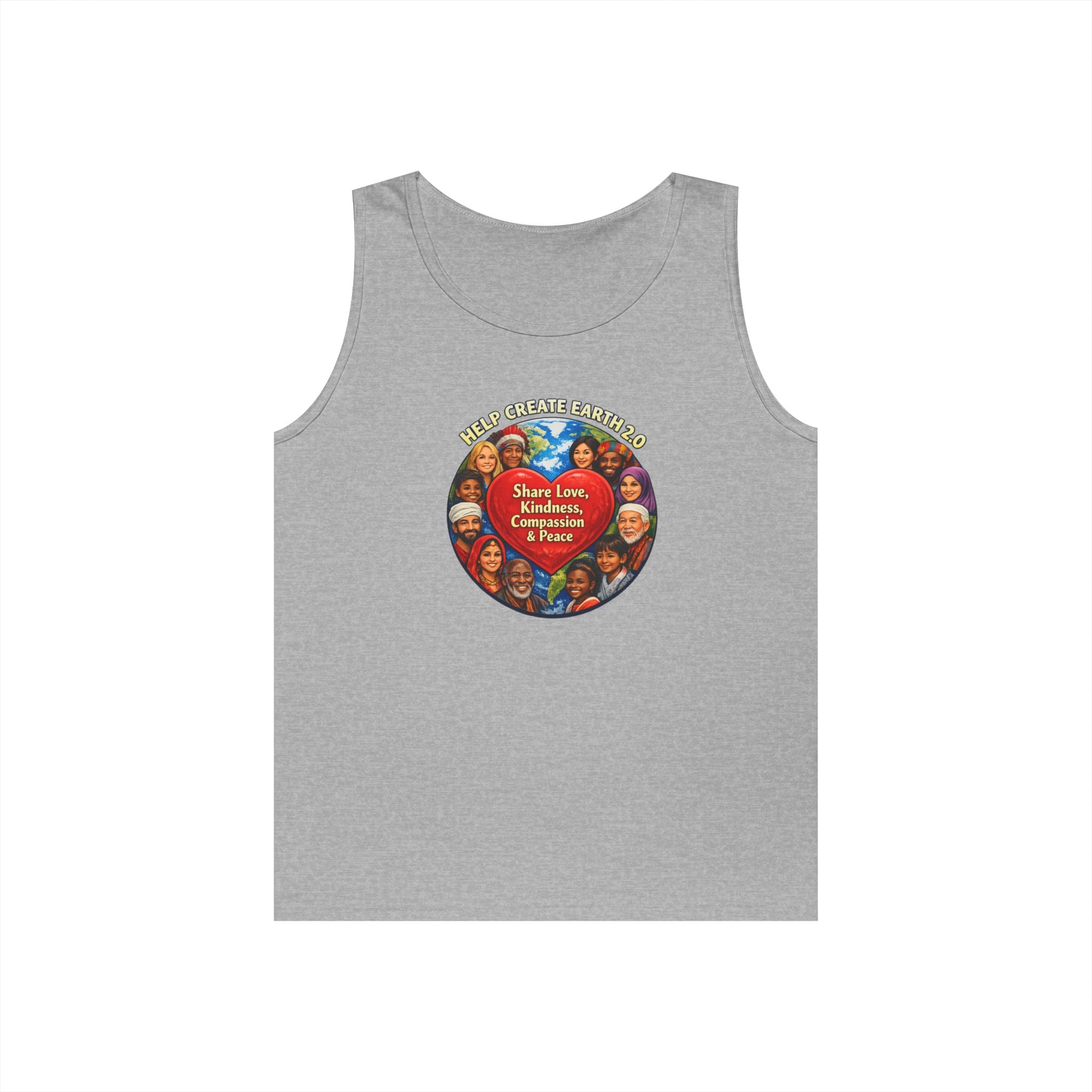 Peace & Kindness Tank Top — "Share Love, Kindness, Compassion & Peace" Graphic