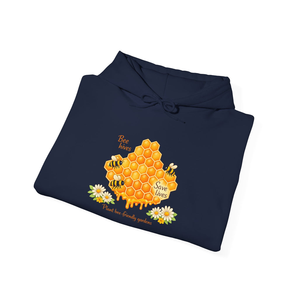 Bee Honeycomb Hoodie – Save the Bees Cute Floral Graphic Sweatshirt