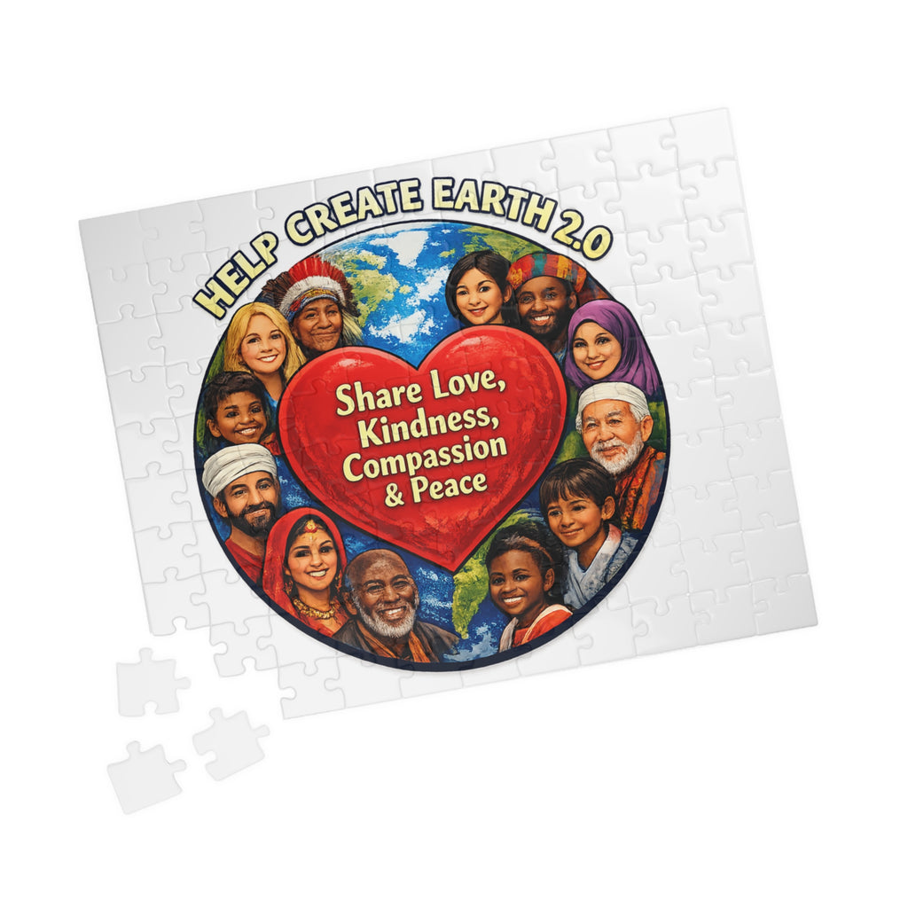 Help Create Earth 2.0 Heart Puzzle — Share Love, Kindness, Compassion & Peace (110–1014 pcs)