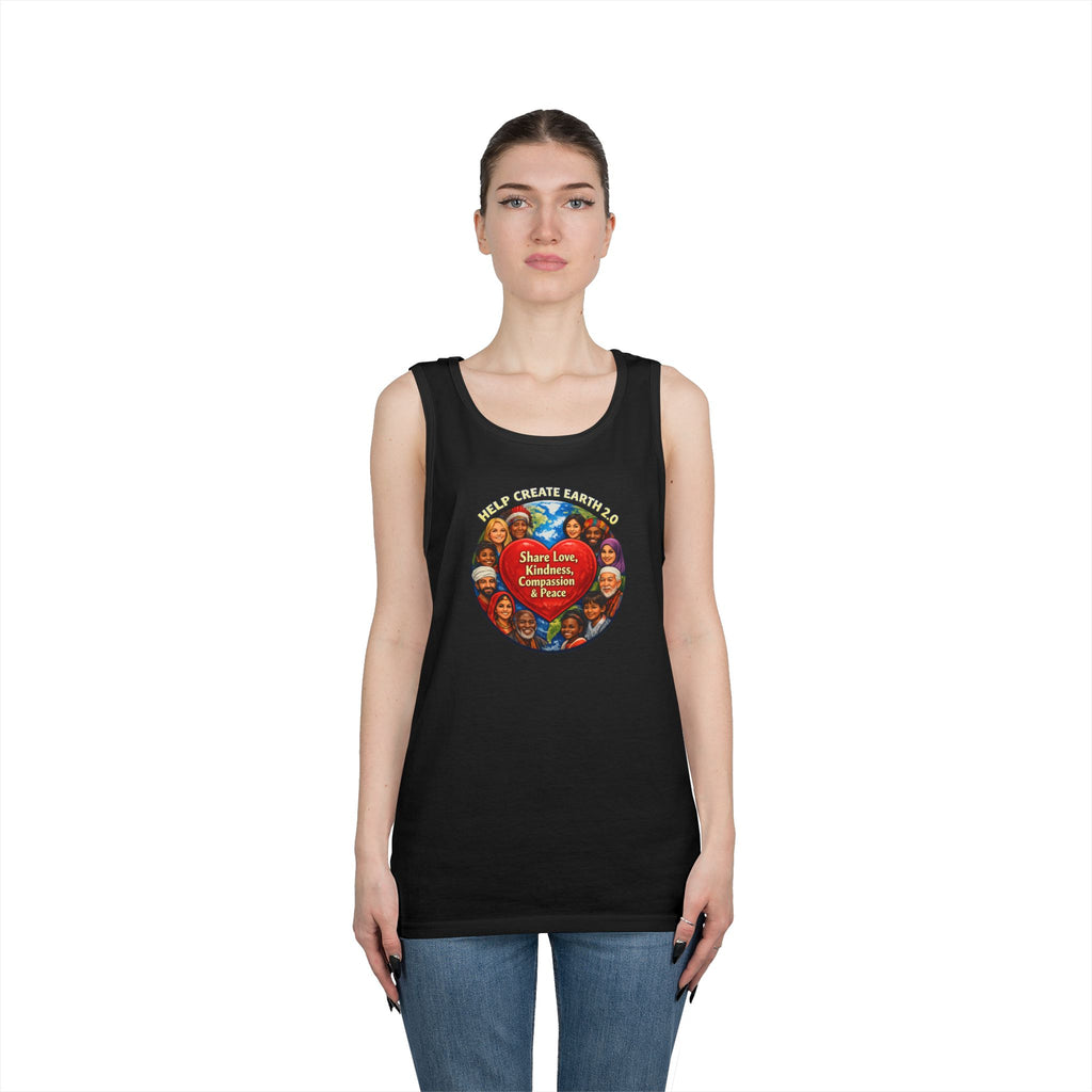 Peace & Kindness Tank Top — "Share Love, Kindness, Compassion & Peace" Graphic