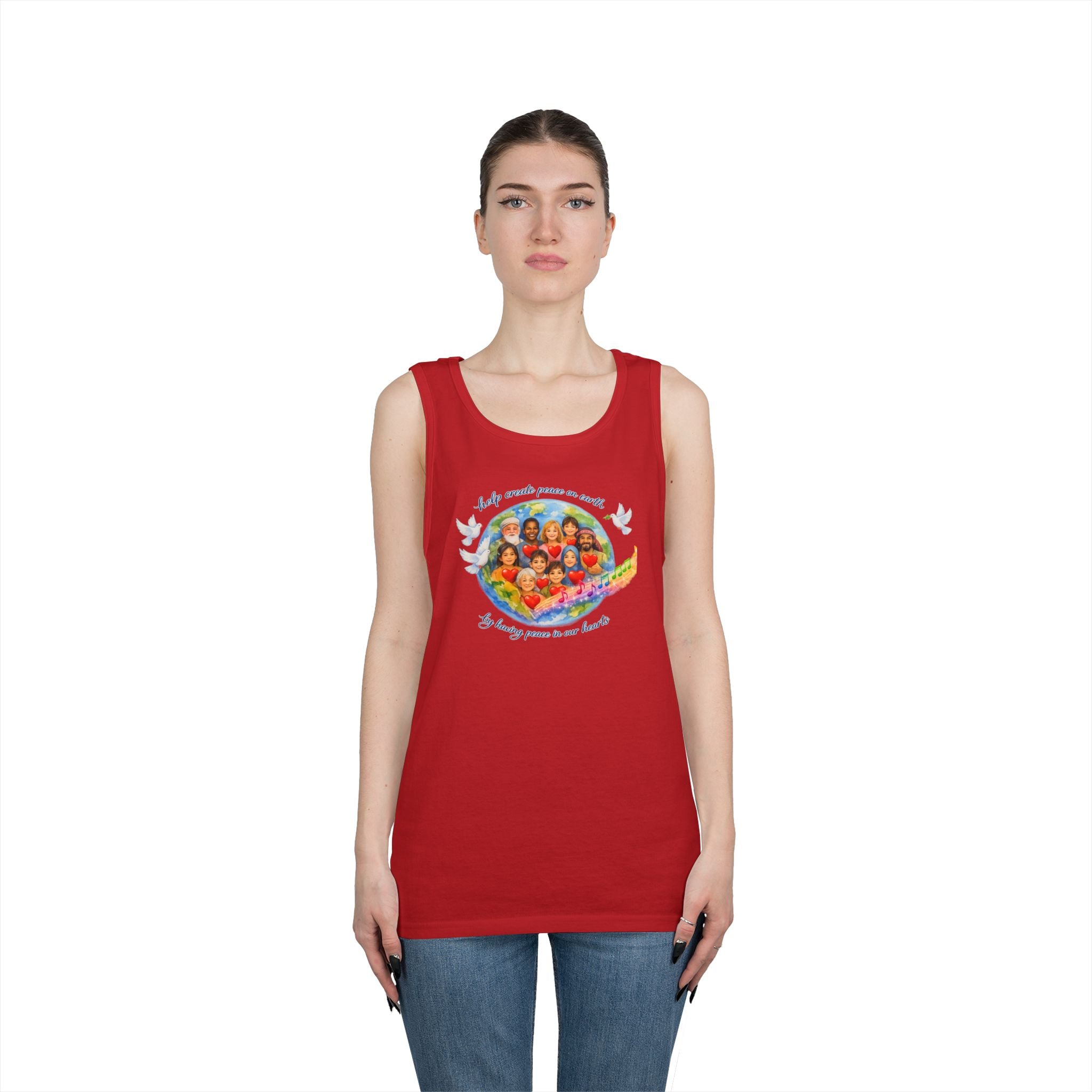 Peace on earth Tank Top — "Helping Others" Inspirational Graphic Tank