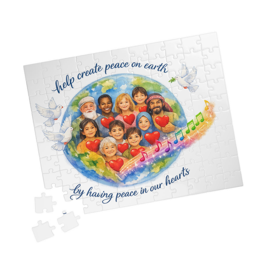 Peace on Earth Puzzle — Multicultural Kids & Hearts 252/520/1014-Piece Jigsaw