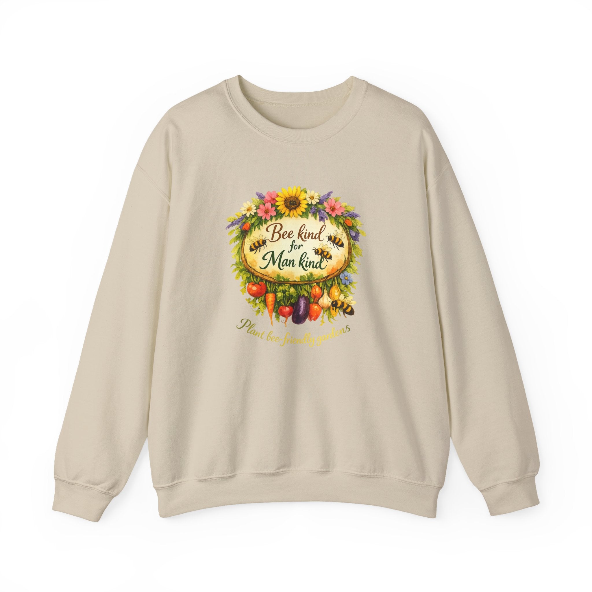 Bee Kind Sweatshirt – Floral Sunflower & Fruit Graphic Crewneck