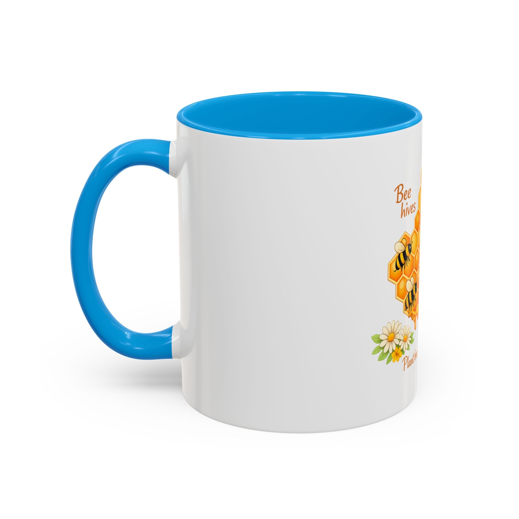 Bee-Friendly Honeycomb Mug — “Bee hives Save Lives” 11oz/15oz