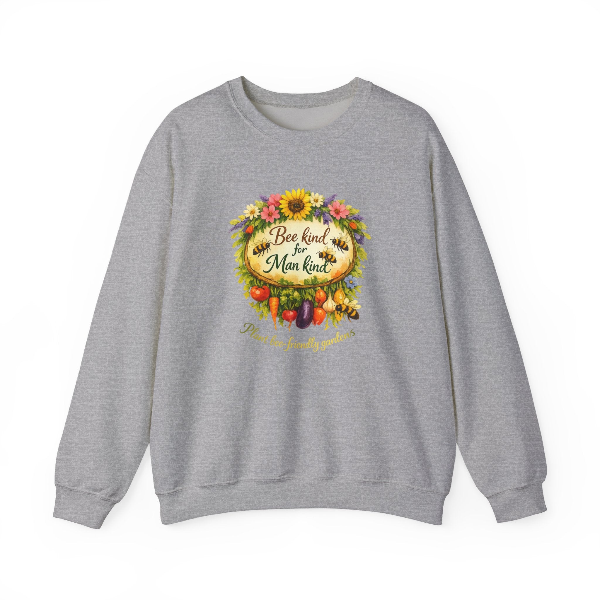 Bee Kind Sweatshirt – Floral Sunflower & Fruit Graphic Crewneck