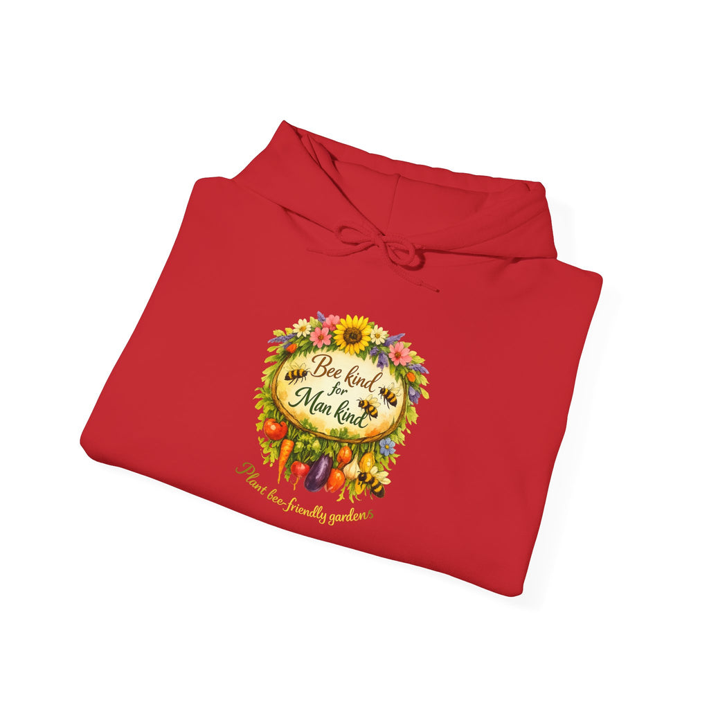 Autumn Floral "Bee Kind to Mankind" Hoodie — Cozy Fall Sweatshirt Gift