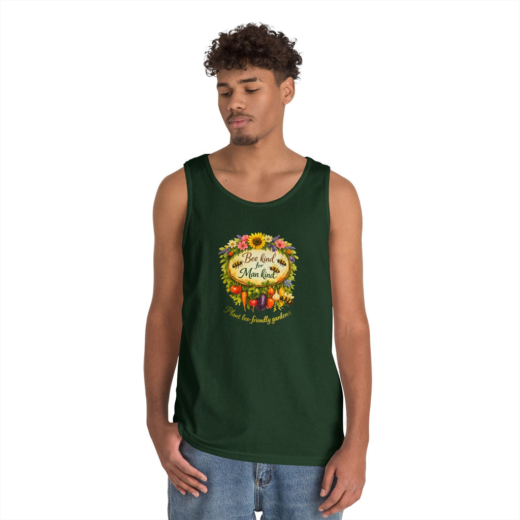 Sunflower Harvest Tank Top — "Bee Kind to mankind" Floral Summer Shirt