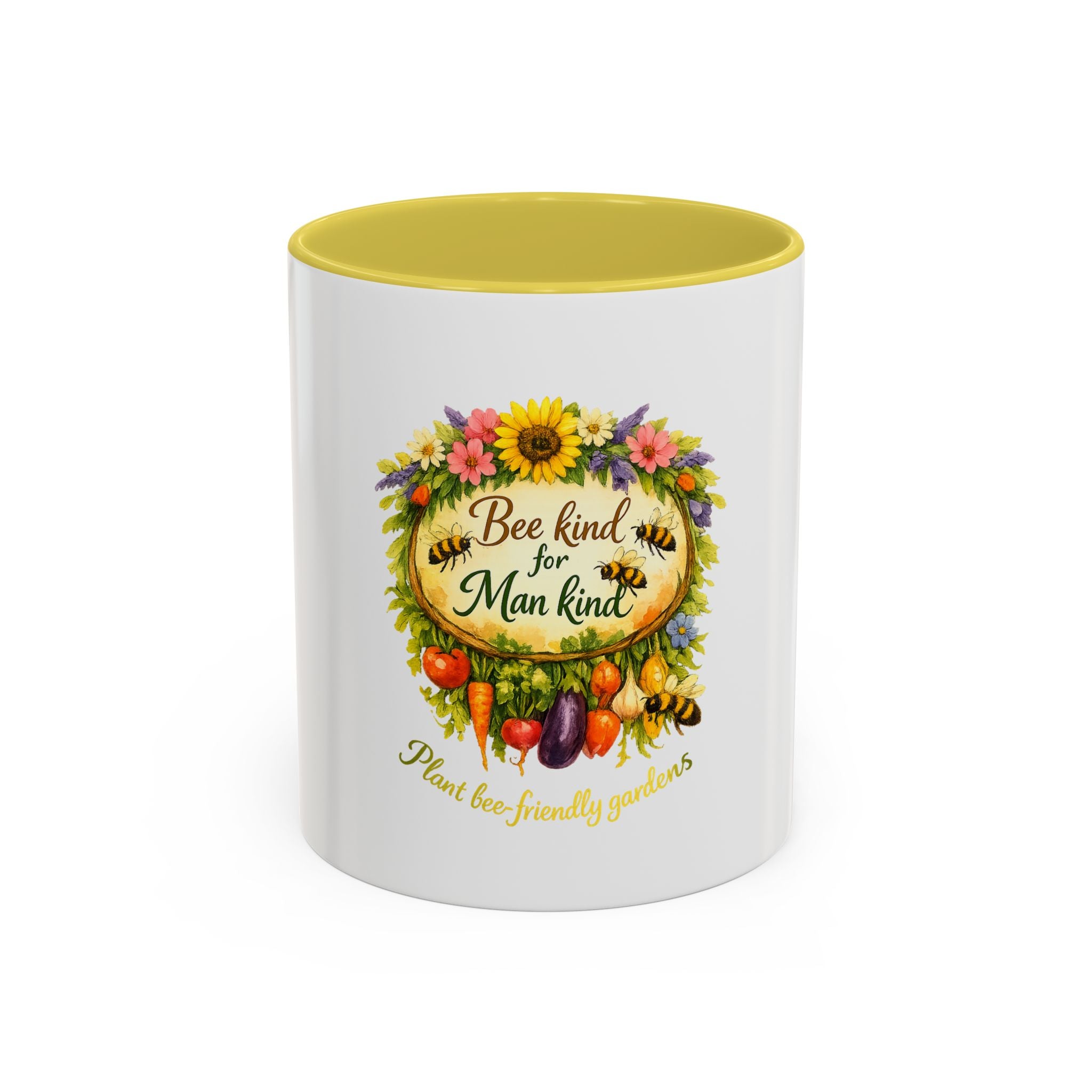 Bee Kind for Mankind Floral Garden Mug (11oz/15oz)