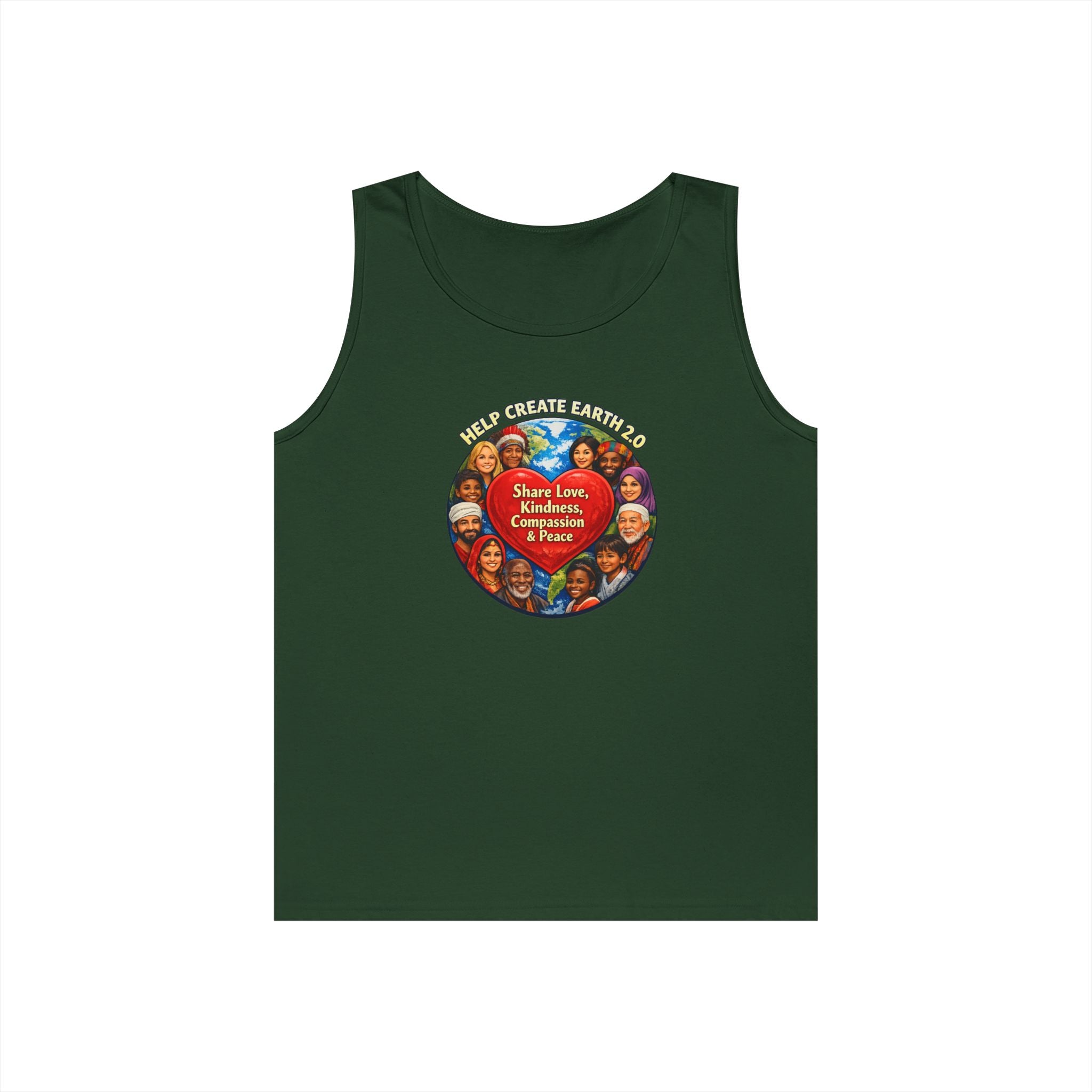 Peace & Kindness Tank Top — "Share Love, Kindness, Compassion & Peace" Graphic