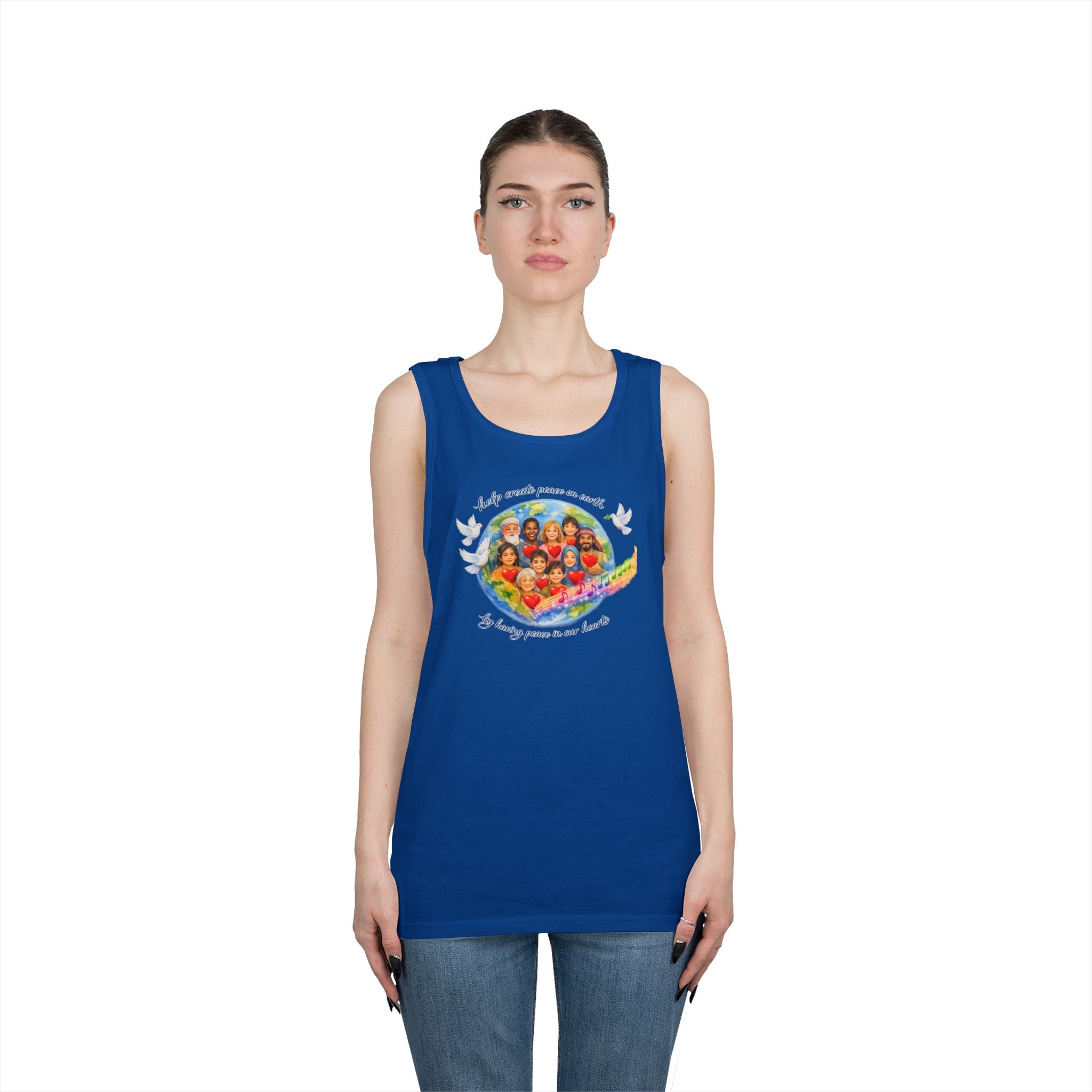 Peace on earth Tank Top — "Helping Others" Inspirational Graphic Tank