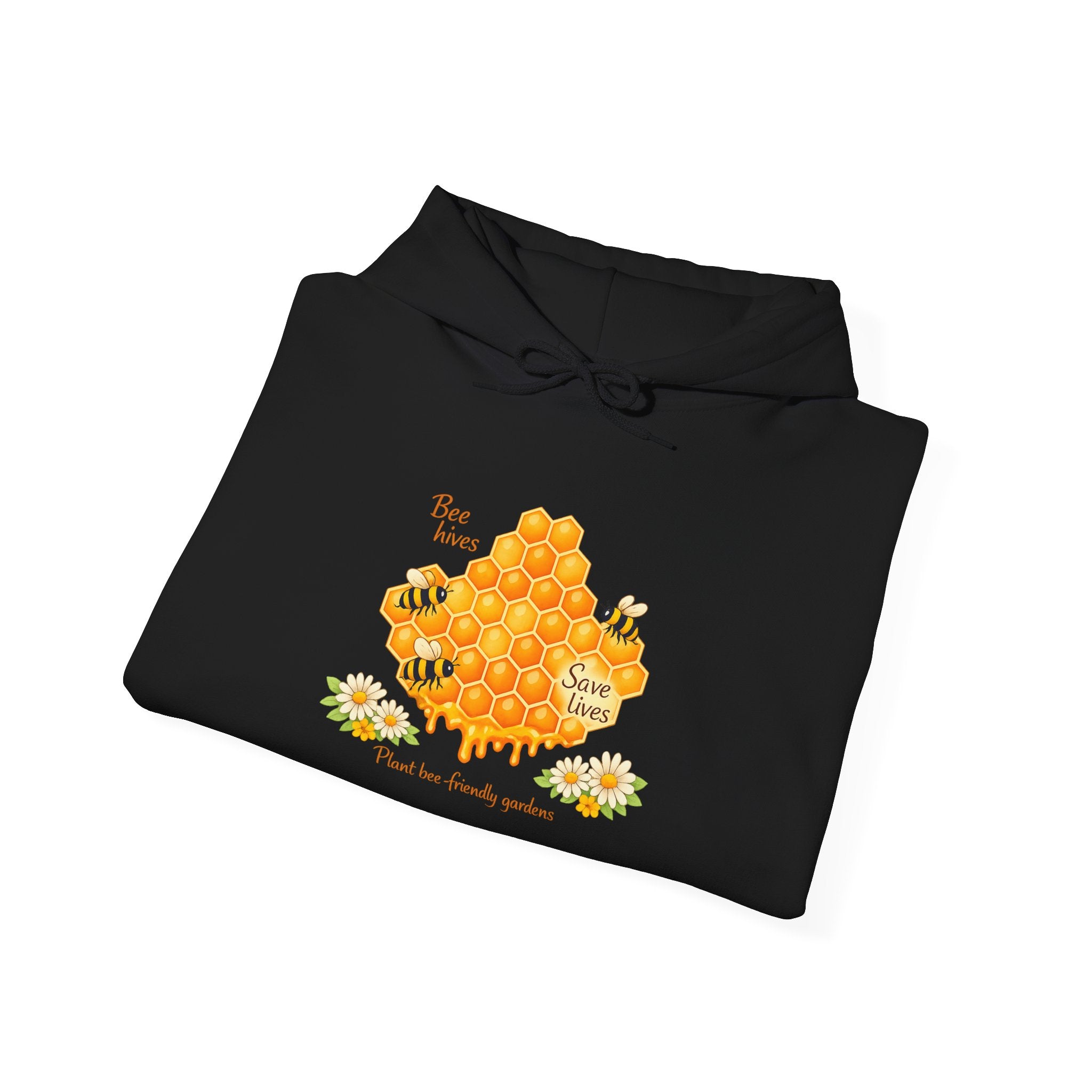 Bee Honeycomb Hoodie – Save the Bees Cute Floral Graphic Sweatshirt