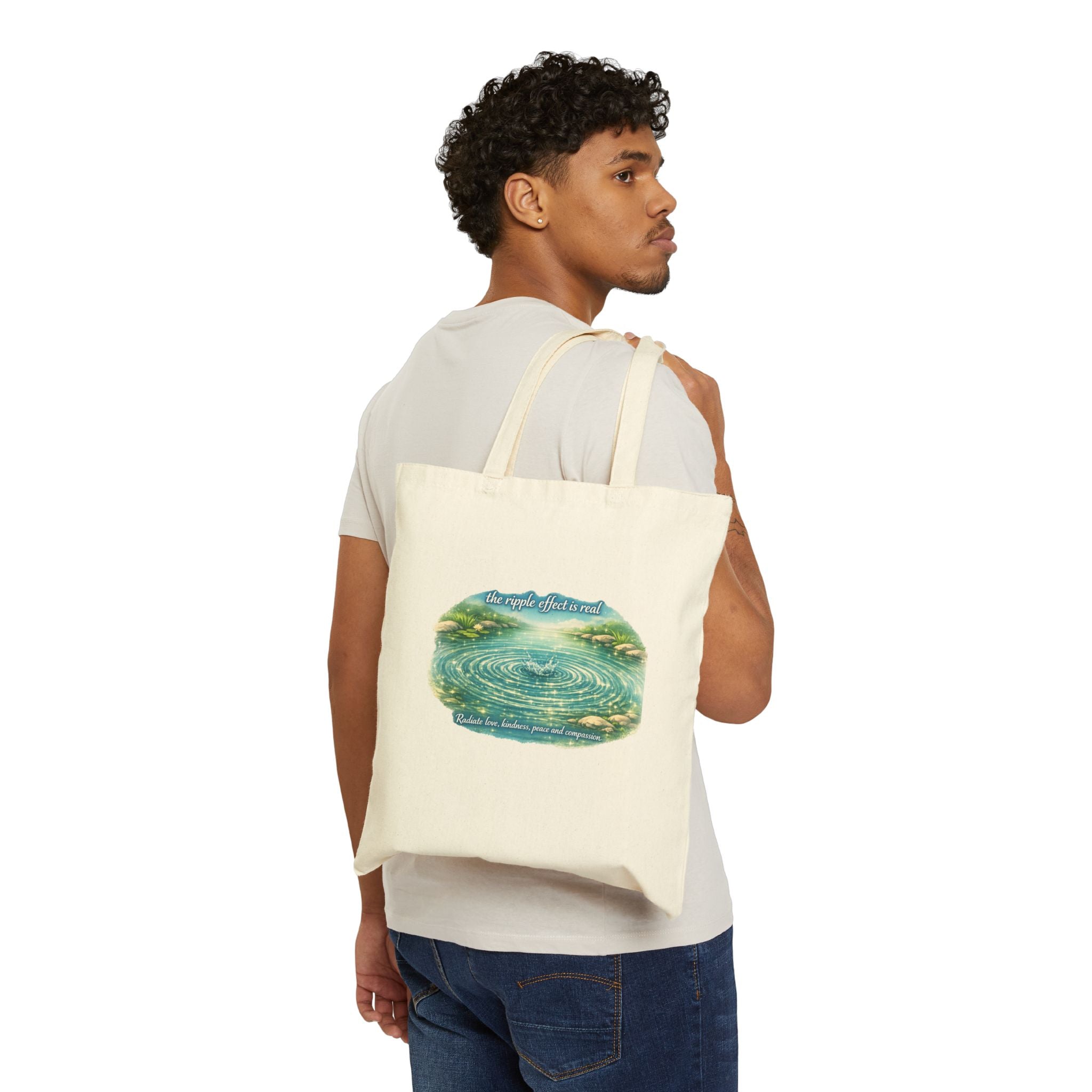 Ripple effect Cotton Canvas Tote Bag