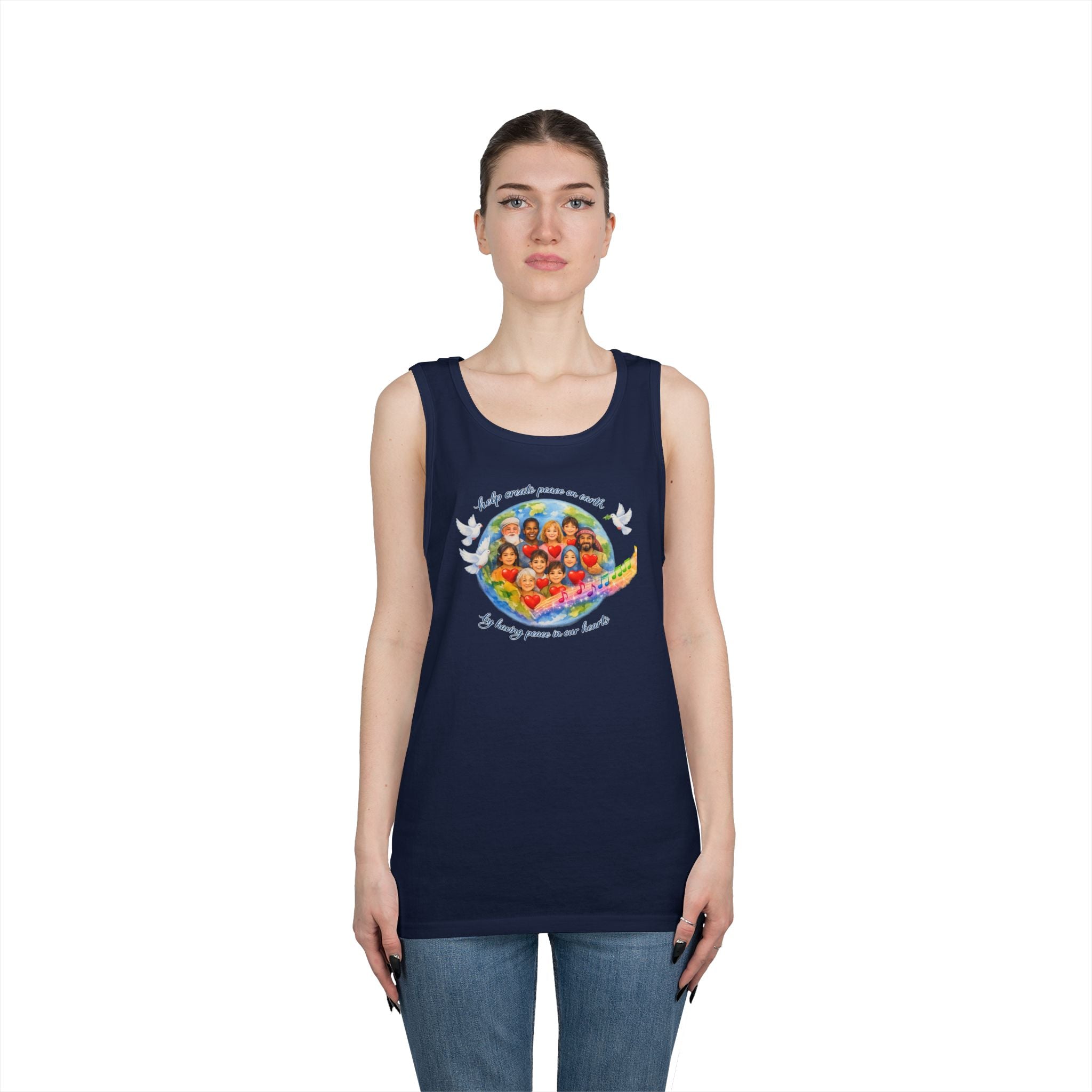 Peace on earth Tank Top — "Helping Others" Inspirational Graphic Tank
