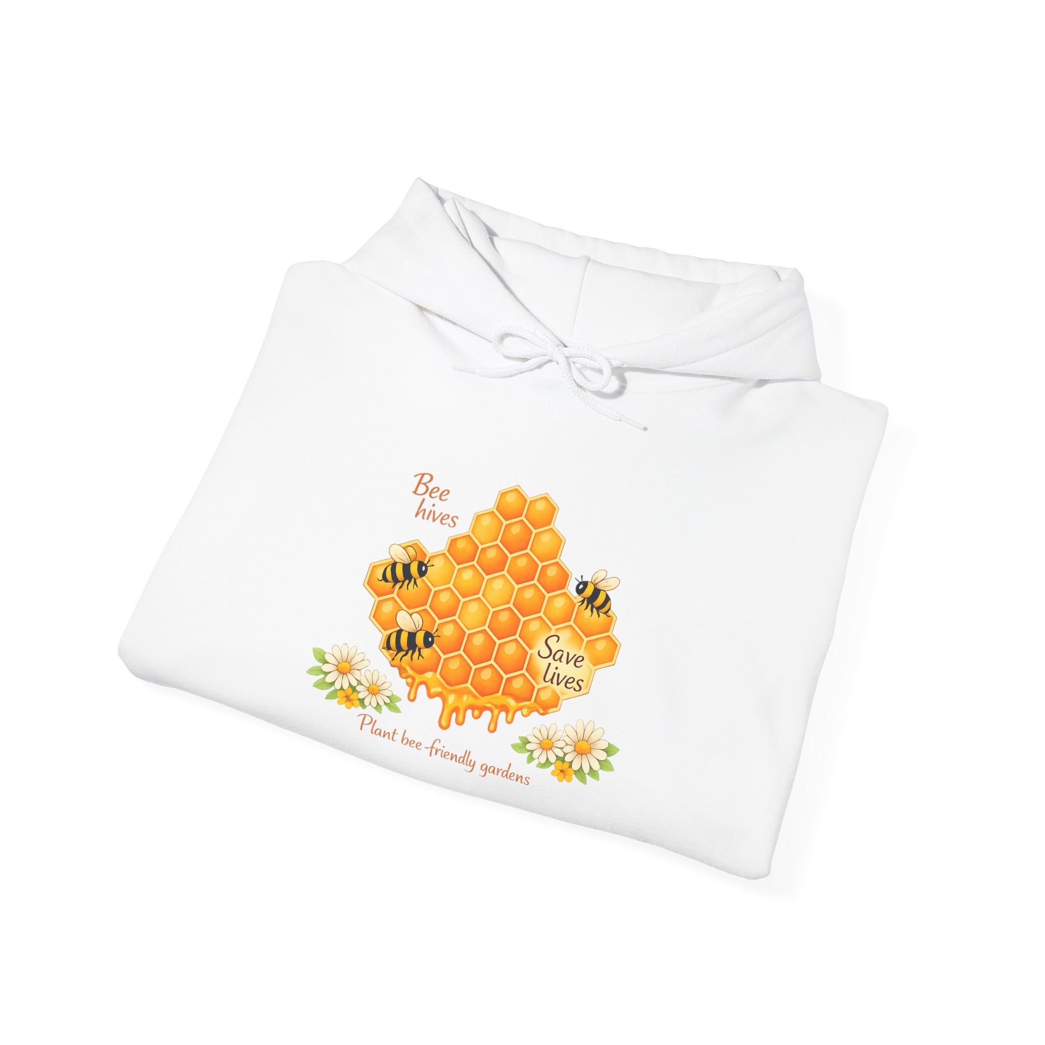 Bee Honeycomb Hoodie – Save the Bees Cute Floral Graphic Sweatshirt