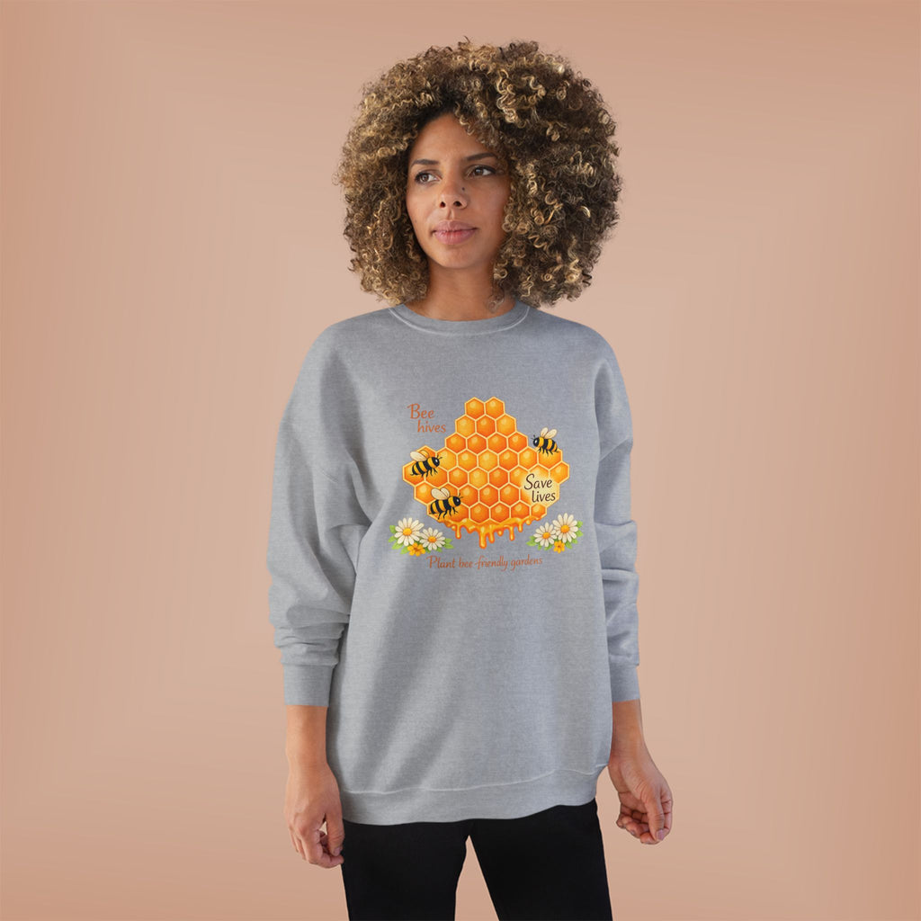 Bee Hive Sweatshirt – Save the Bees Honeycomb Floral Crewneck