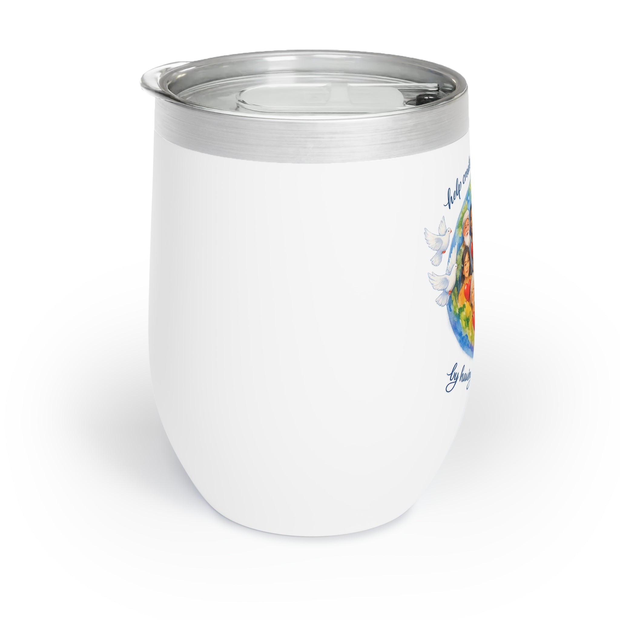 Chill Wine Tumbler — 'Radiate Peace' Stainless Wine Tumbler