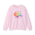 Crewneck Sweatshirt — Rainbow Heart “Love the Life You Live” Cozy Pullover