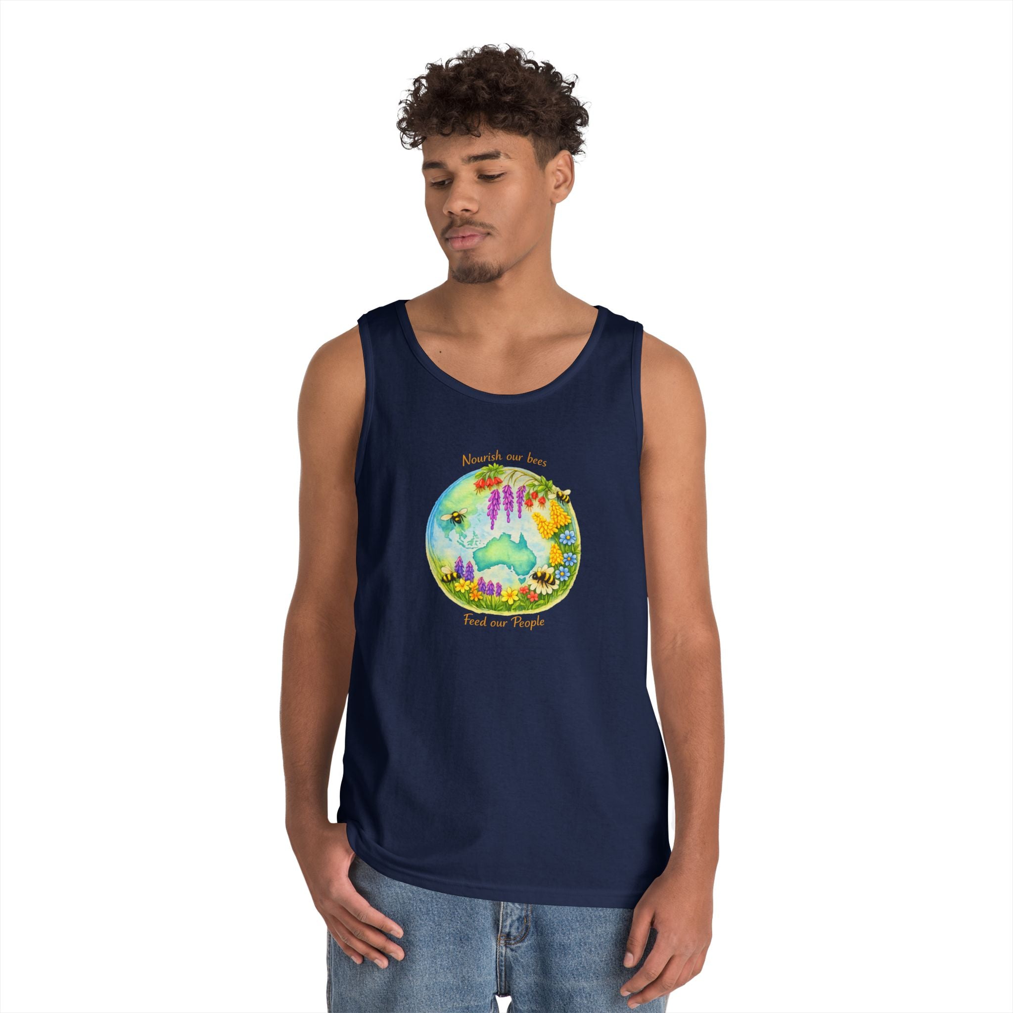 Nature Lover Tank Top — "Breathe in the Ocean, Feel the Waves" Watercolor Sea Life Design
