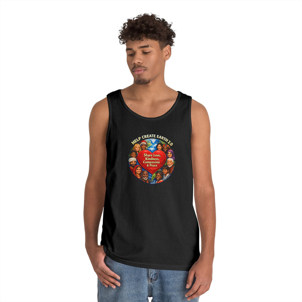 Peace & Kindness Tank Top — "Share Love, Kindness, Compassion & Peace" Graphic