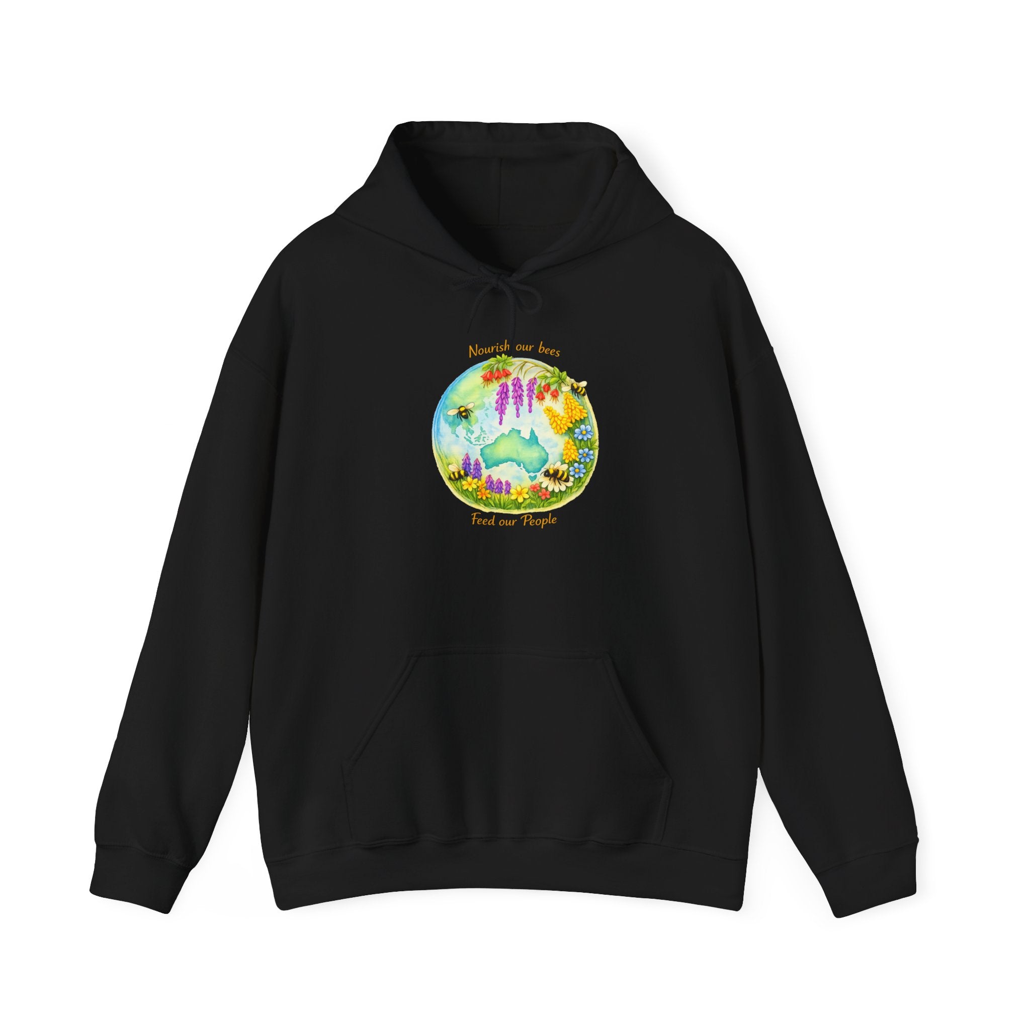 Nature Dreamscape Hoodie — Colorful Cave & Waterfall Illustration