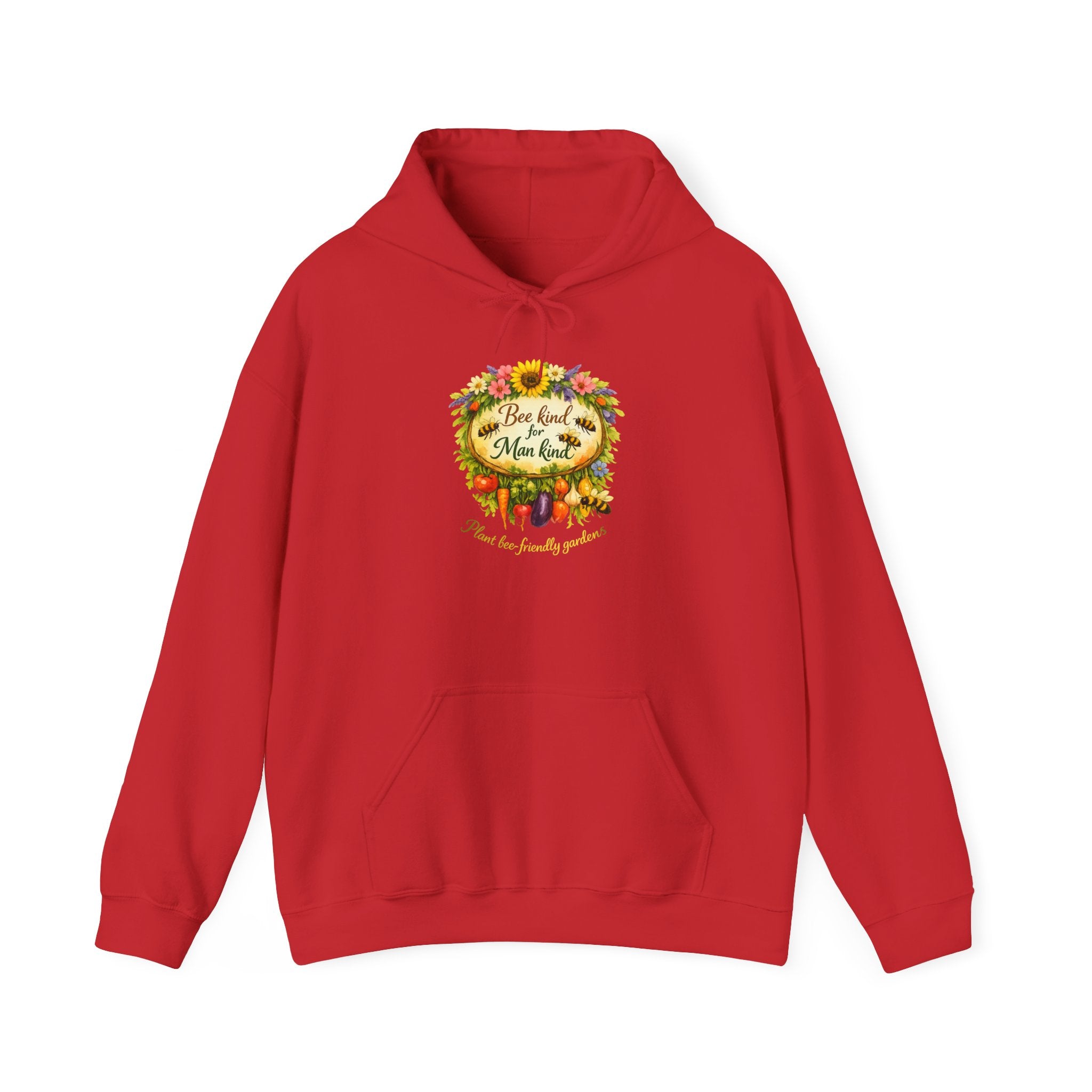 Autumn Floral "Bee Kind to Mankind" Hoodie — Cozy Fall Sweatshirt Gift