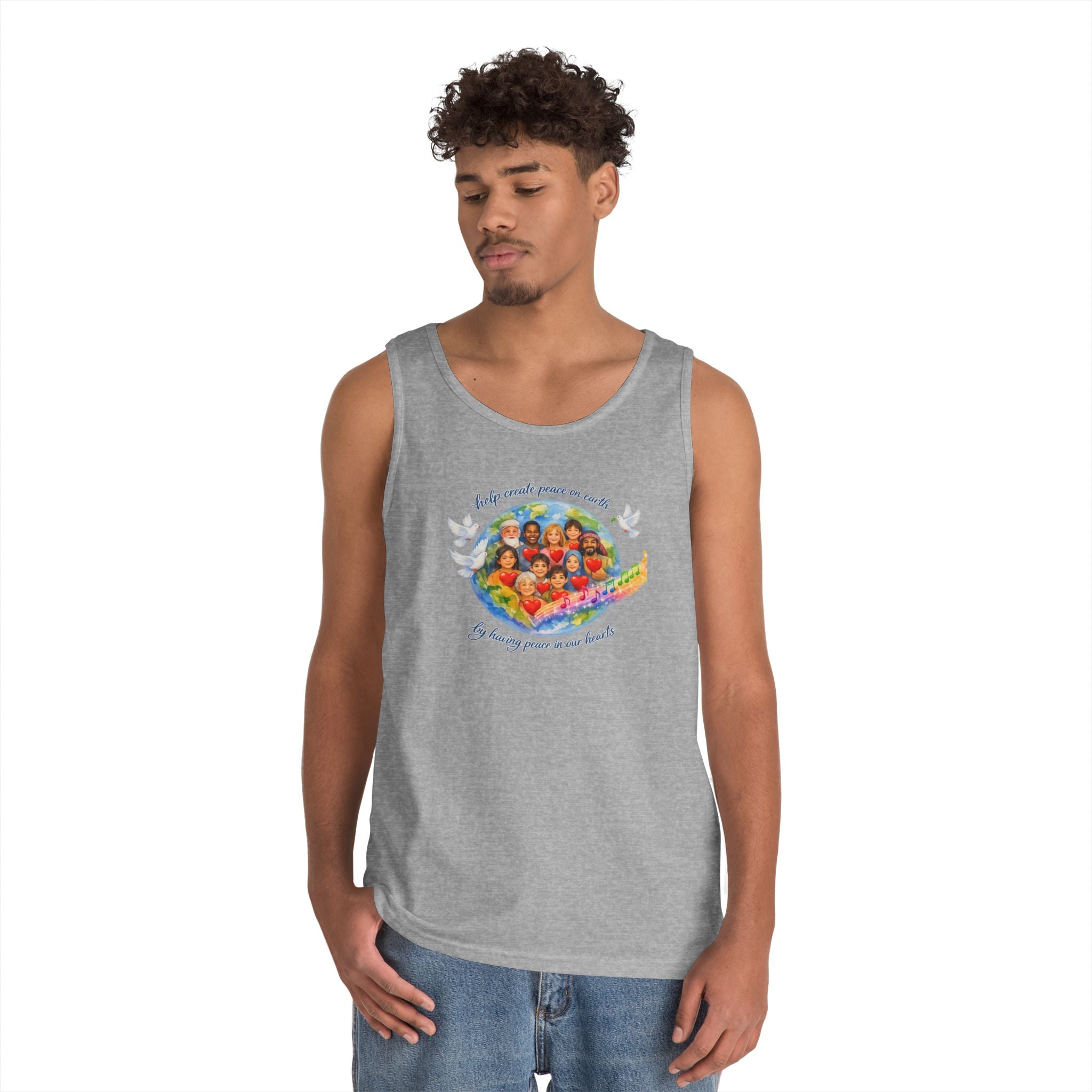 Peace on earth Tank Top — "Helping Others" Inspirational Graphic Tank