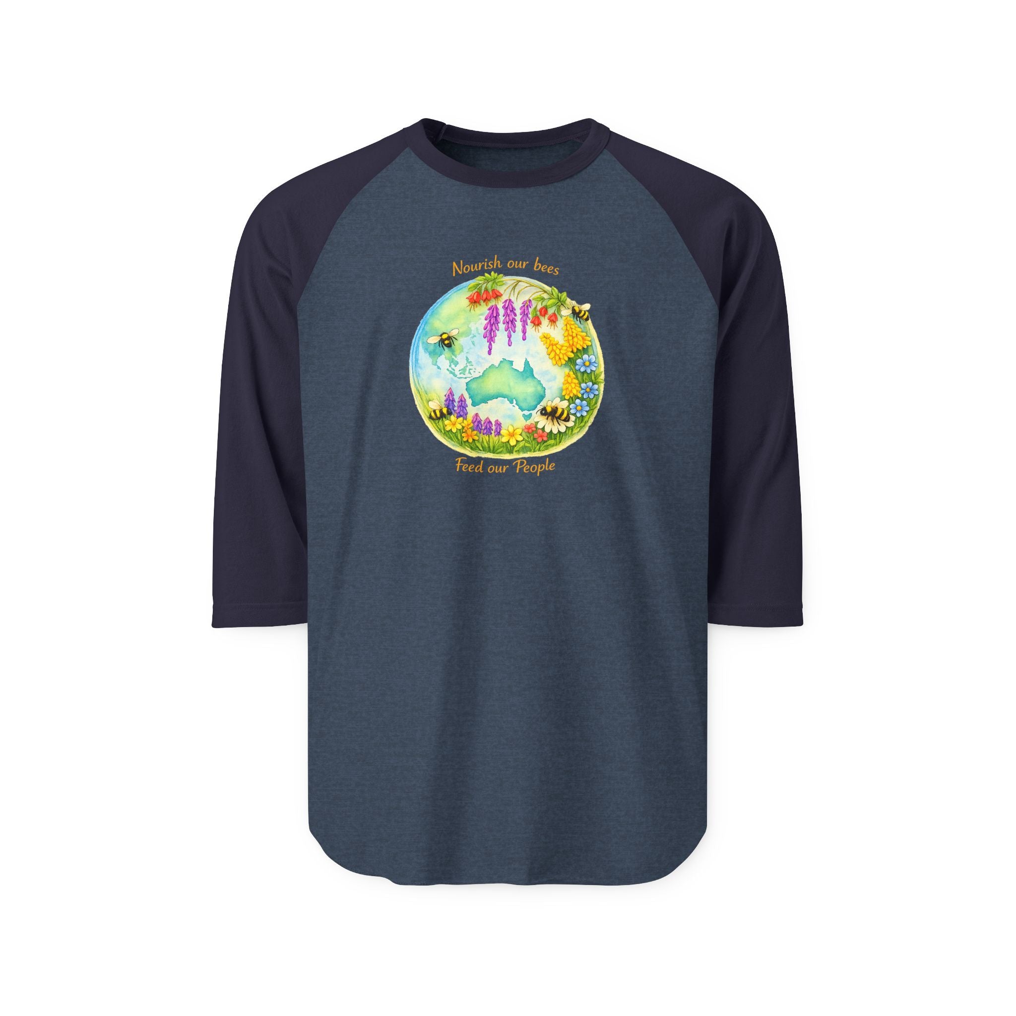 Peaceful Nature Baseball Tee - feed our pollinators