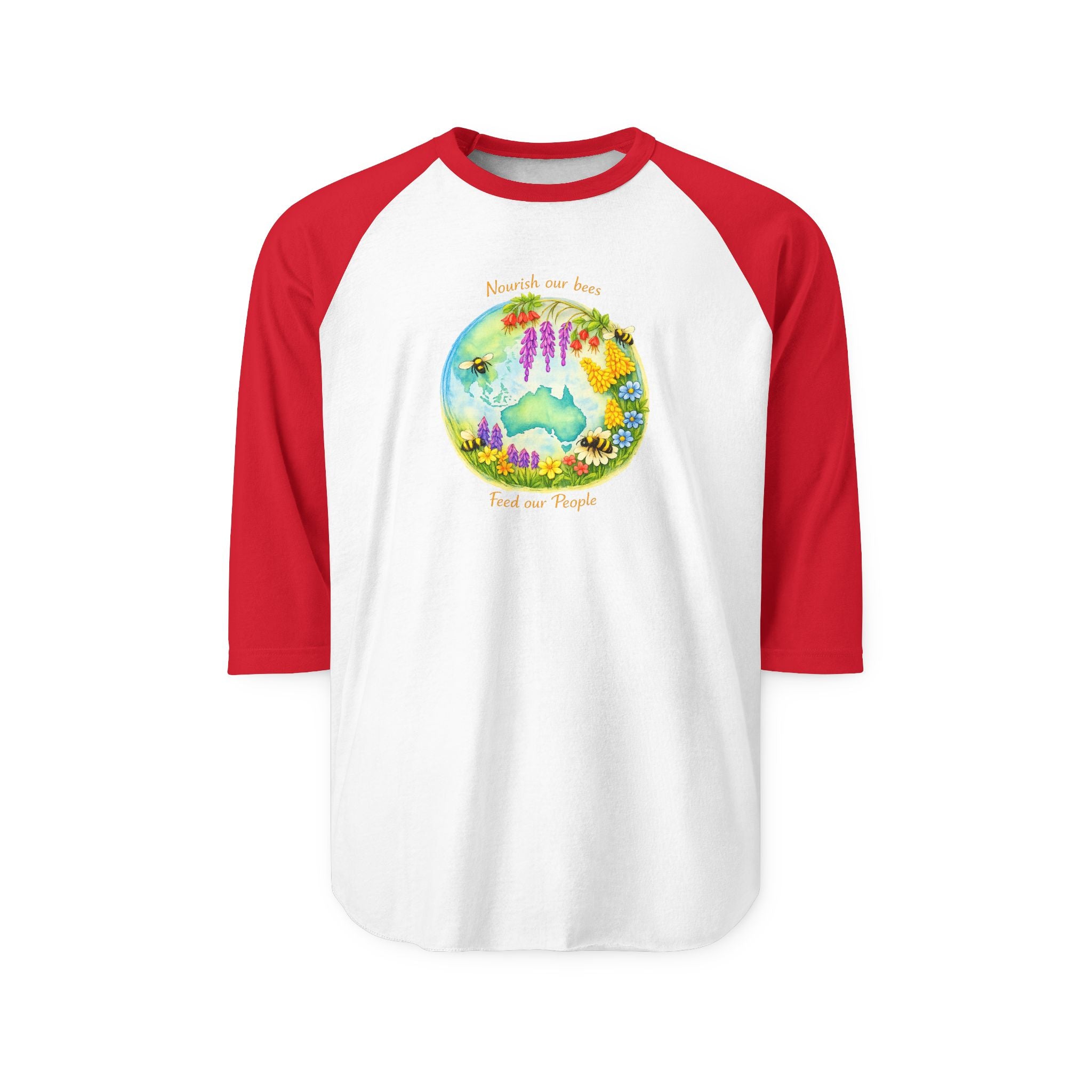 Peaceful Nature Baseball Tee - feed our pollinators