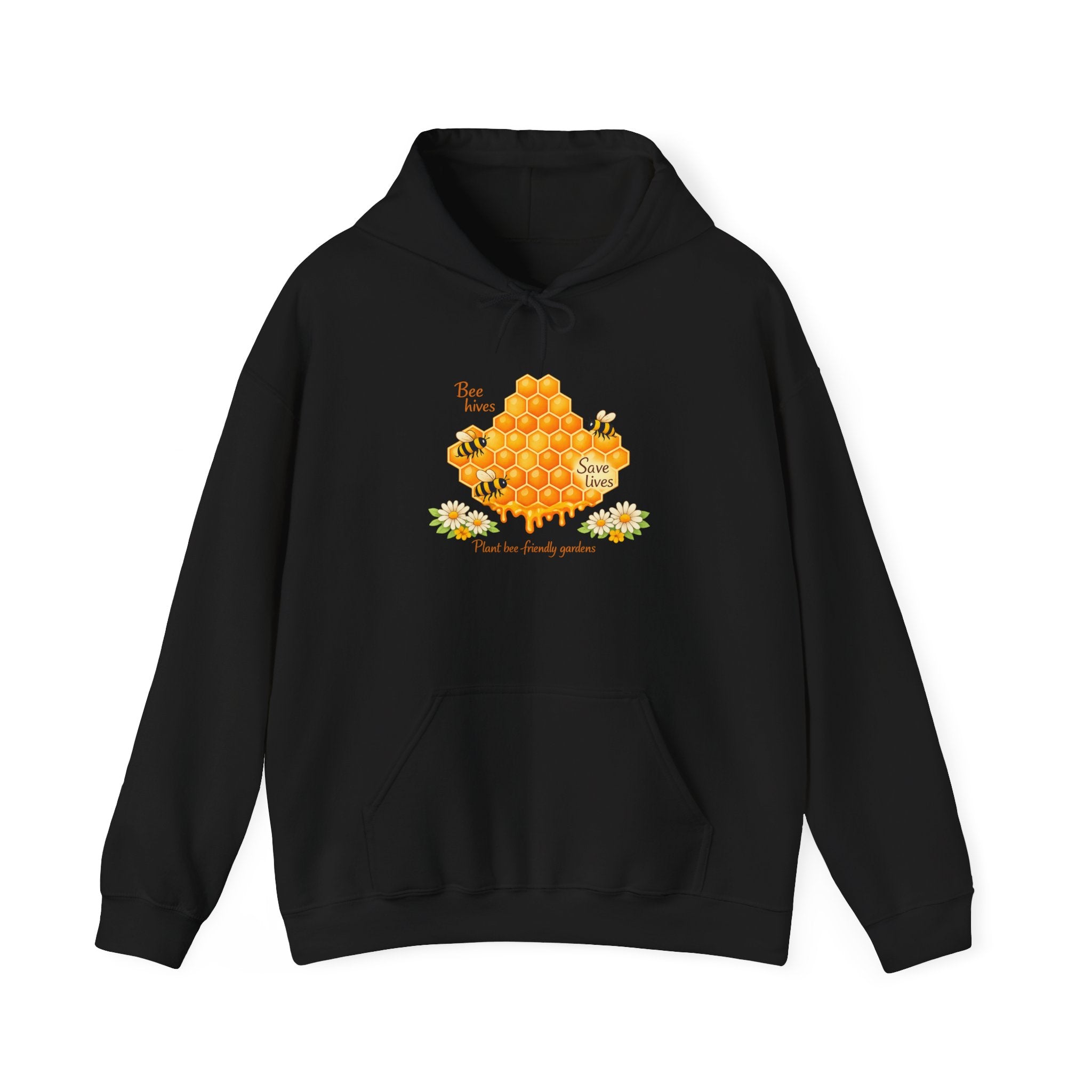 Bee Honeycomb Hoodie – Save the Bees Cute Floral Graphic Sweatshirt