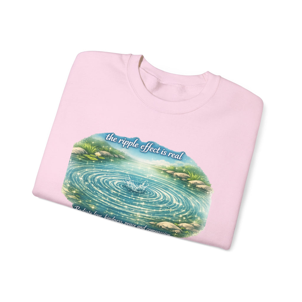 Ripple Effect Crewneck Sweatshirt — Scenic Lake Ripple Design