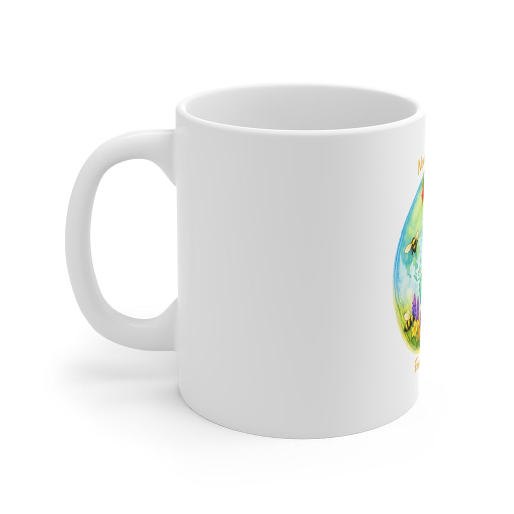 Nourish Our Bees 11oz Coffee Mug — Australian Wildflower & Bee Conservation Design