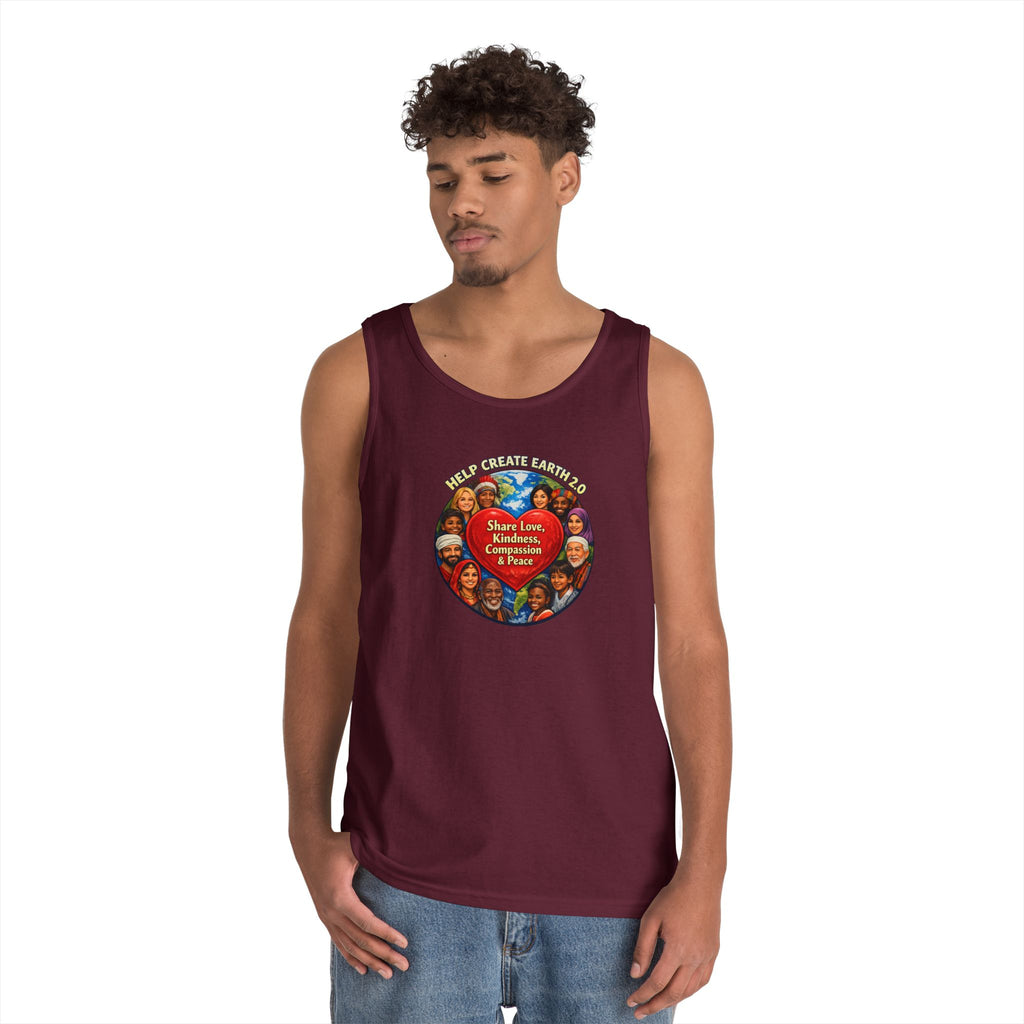 Peace & Kindness Tank Top — "Share Love, Kindness, Compassion & Peace" Graphic