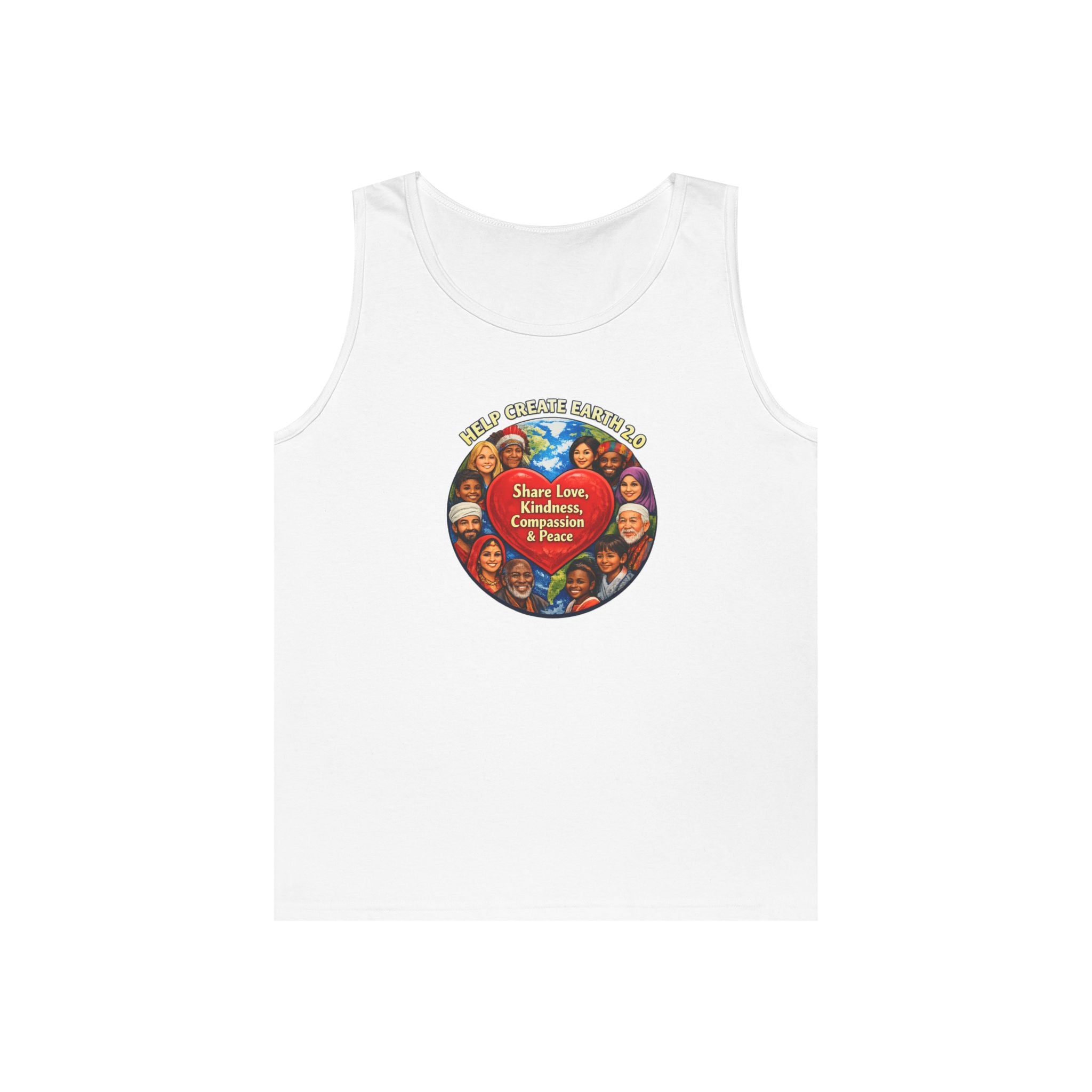 Peace & Kindness Tank Top — "Share Love, Kindness, Compassion & Peace" Graphic
