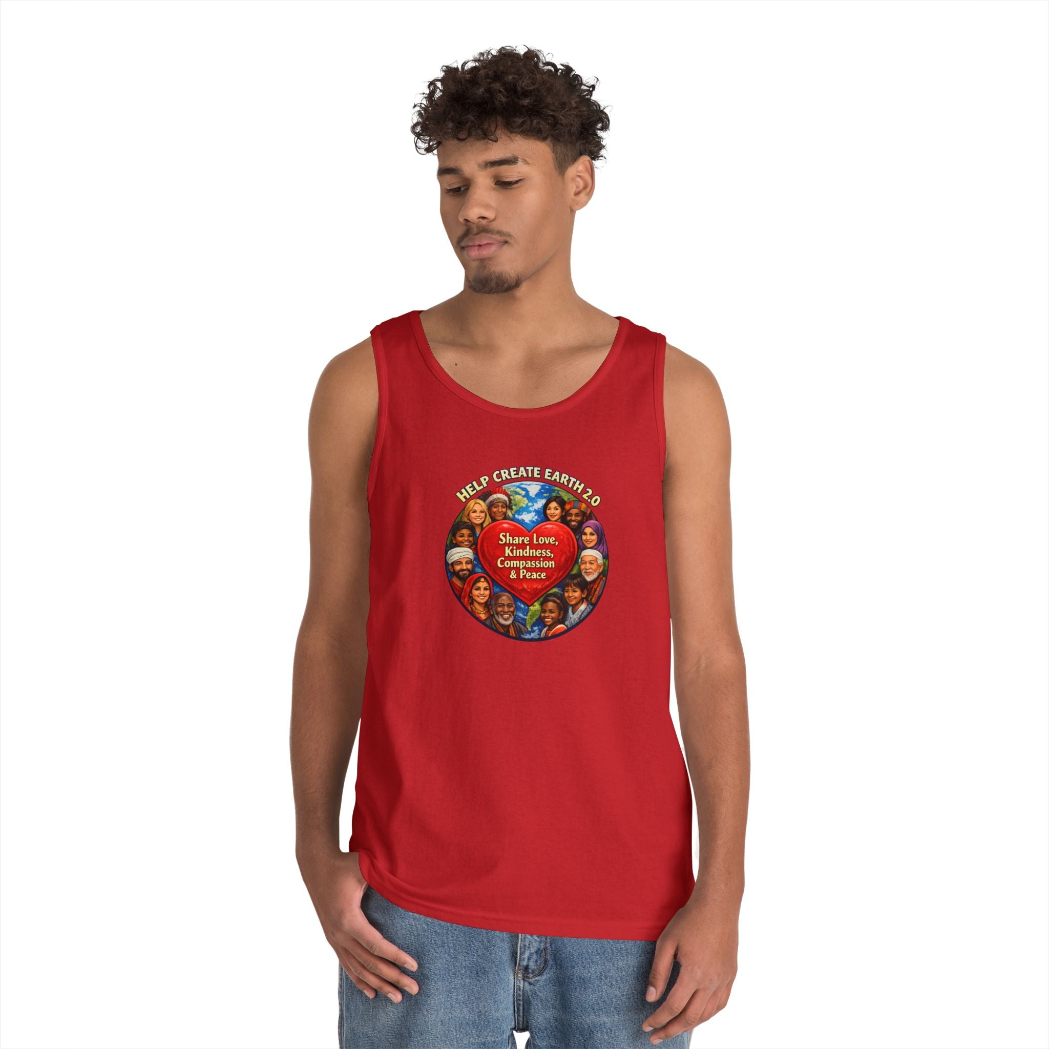 Peace & Kindness Tank Top — "Share Love, Kindness, Compassion & Peace" Graphic