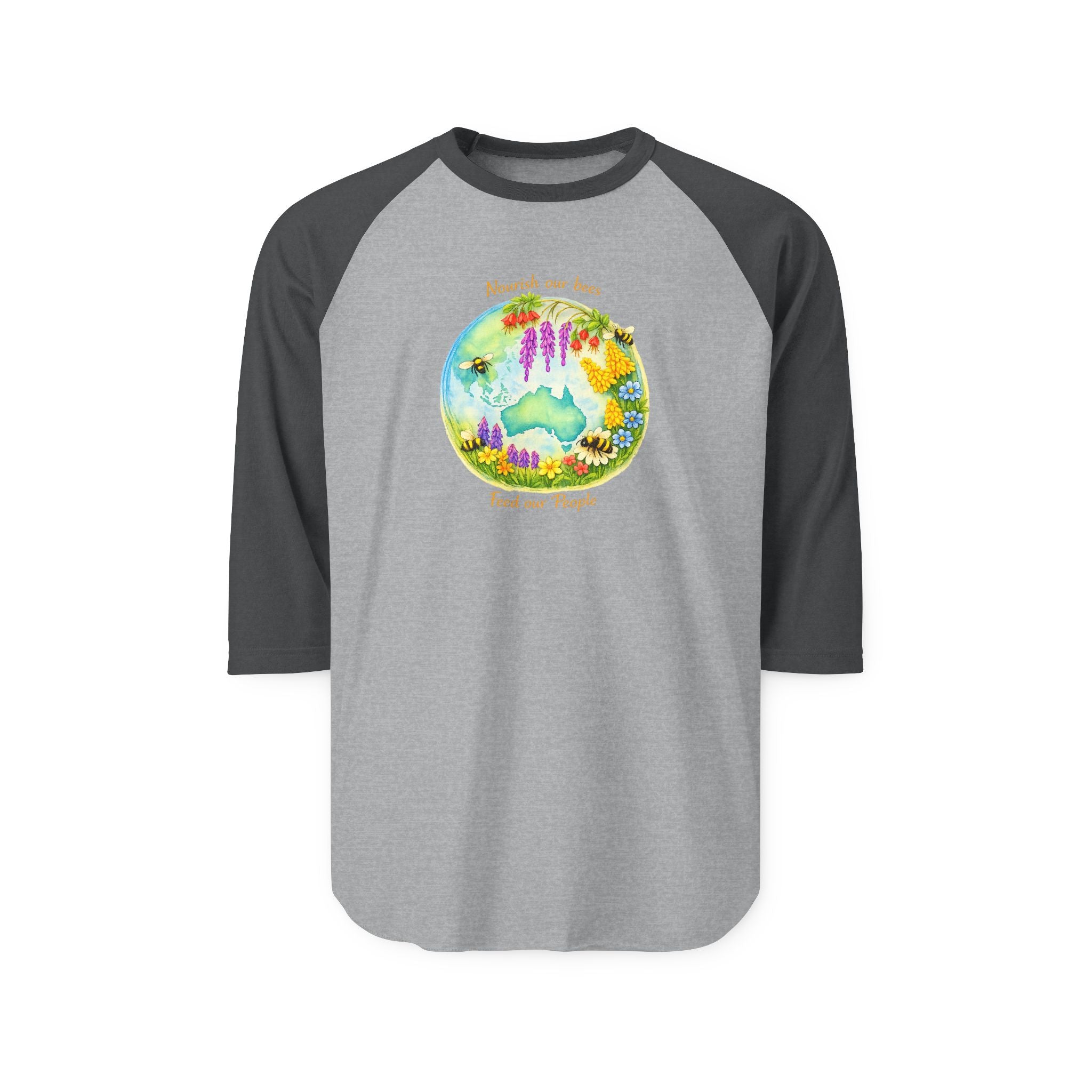 Peaceful Nature Baseball Tee - feed our pollinators